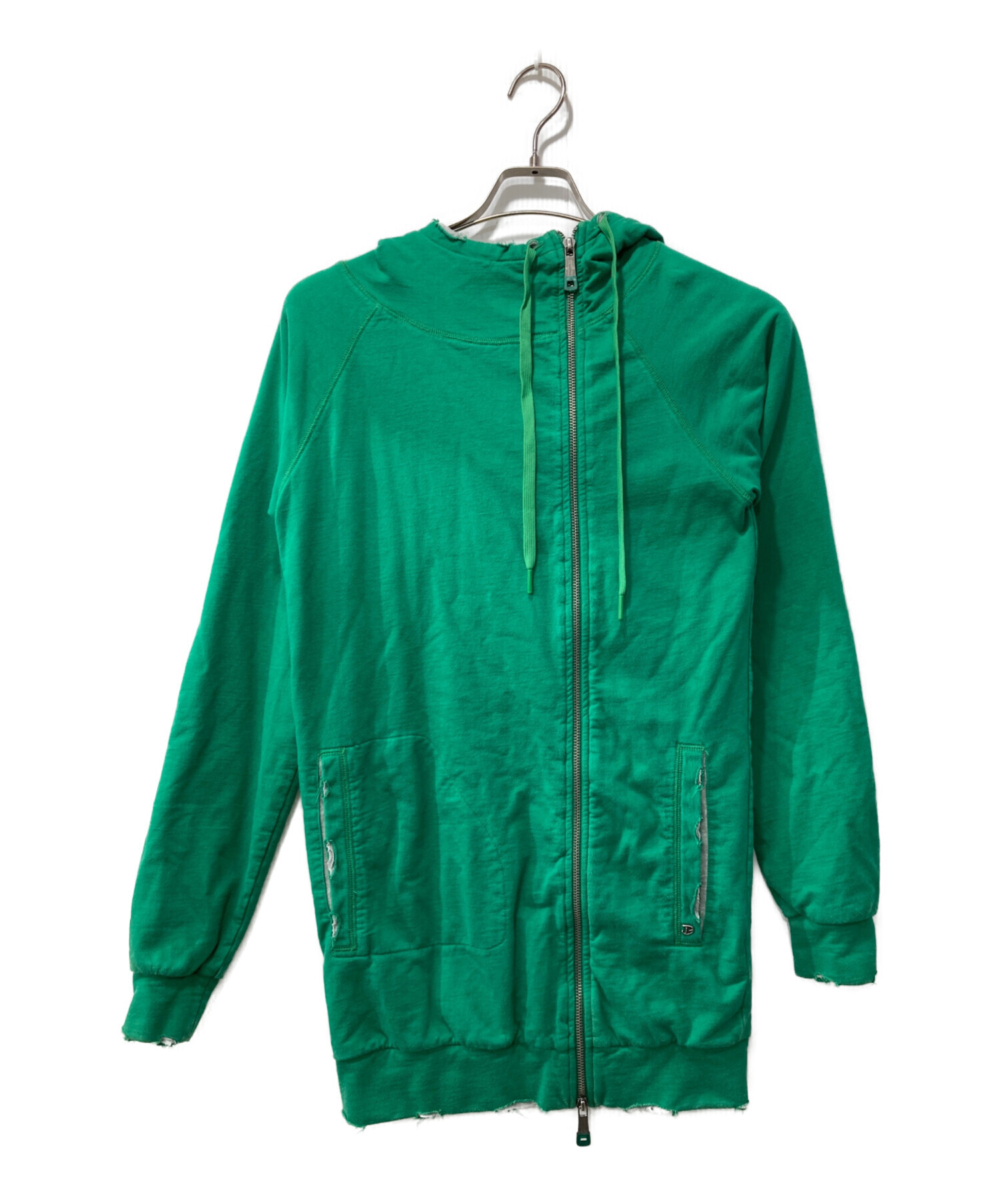中古・古着通販】DIESEL (ディーゼル) ロング丈ダメージ加工フーデッド 