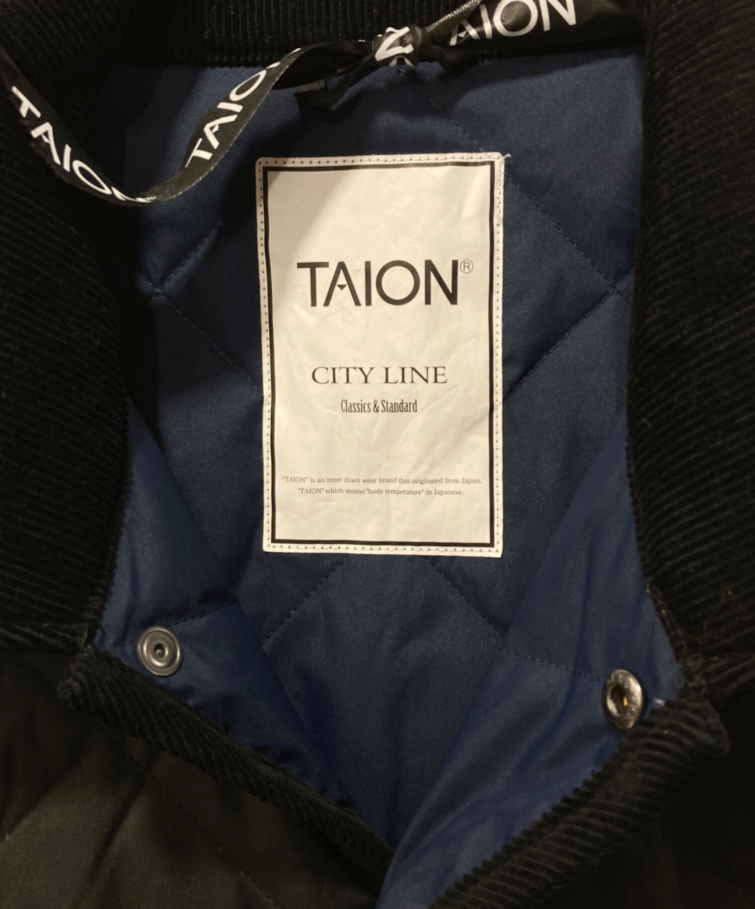 中古・古着通販】TAION (タイオン) キルティングコート ブラック 