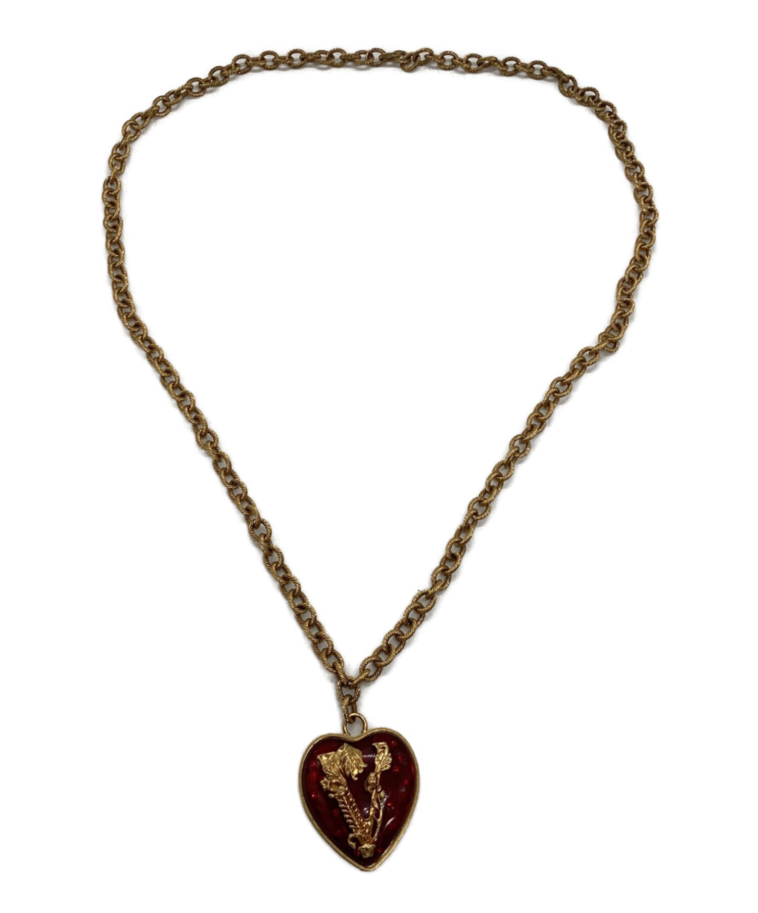 ごんざれす　ゴールドトーン ハート型ネックレス 中古・古着通販】VERSACE (ヴェルサーチェ) ハートモチーフカラー