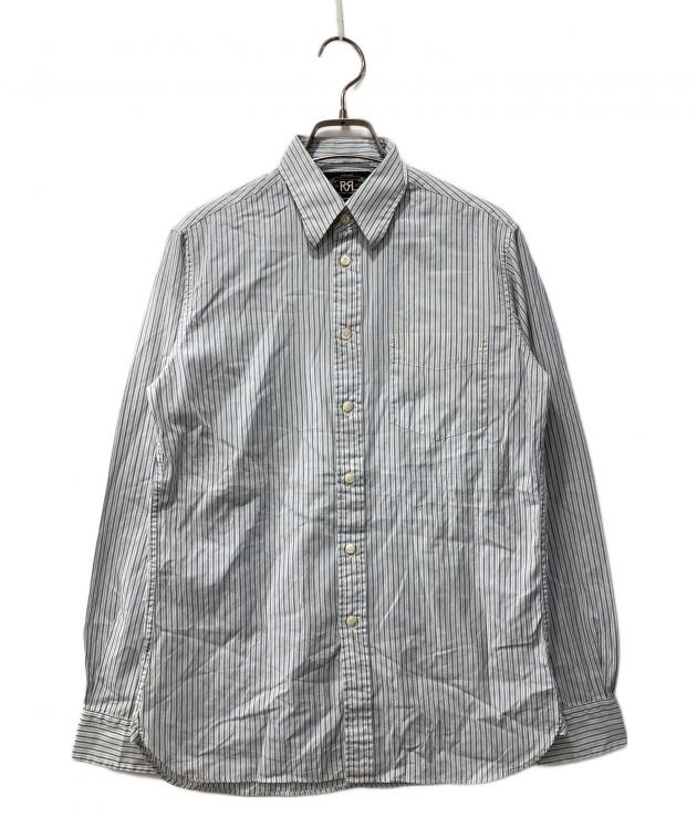 RRL グレー ストライプ 長袖シャツ M 中古・古着通販】RRL (ダブルアールエル) ストライプシャツ ブルー