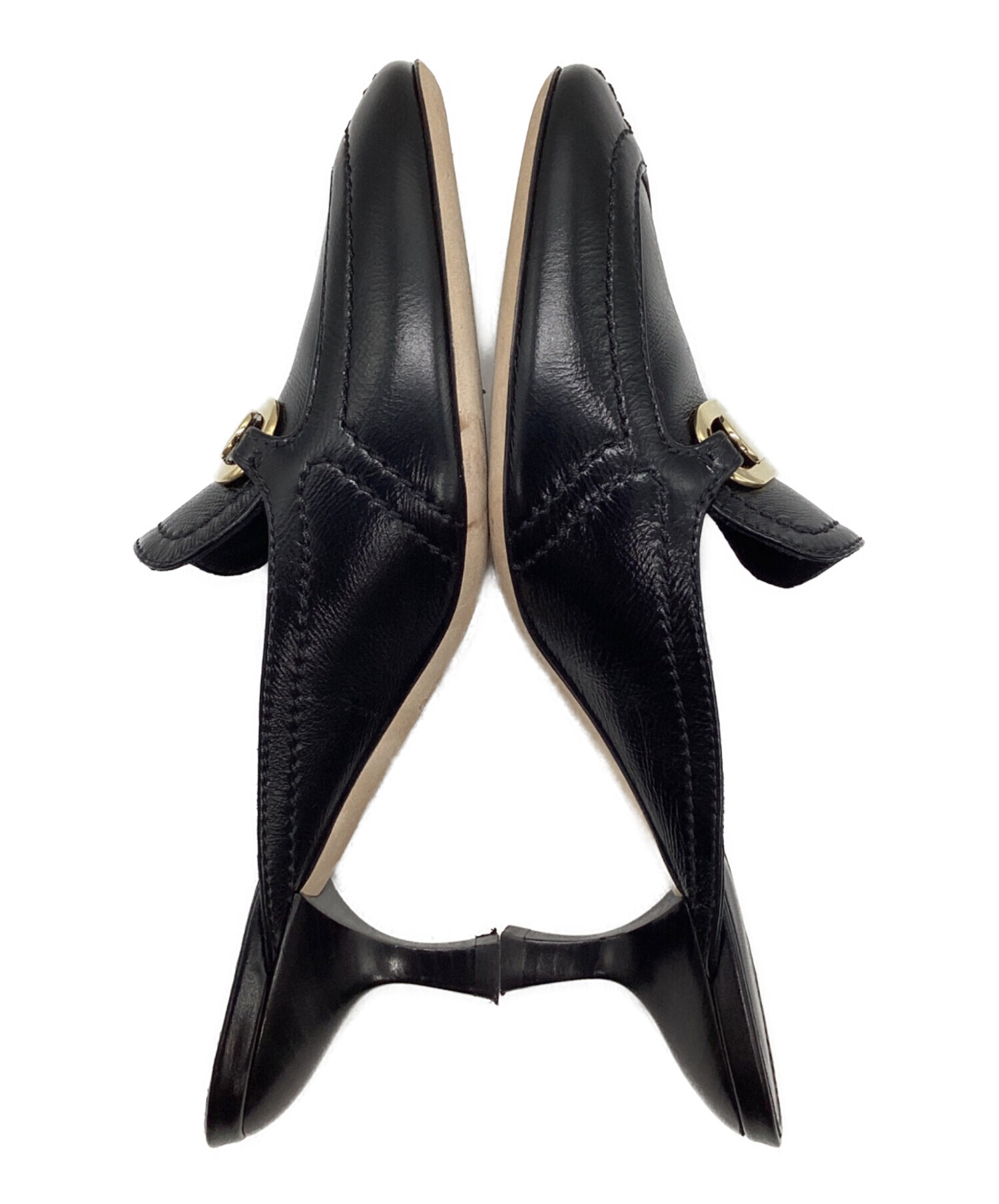 未使用　フェラガモ　ブラックエナメルミュール 中ヒール　7 中古・古着通販】Ferragamo (フェラガモ) ミュール/ELODYE/エロディ