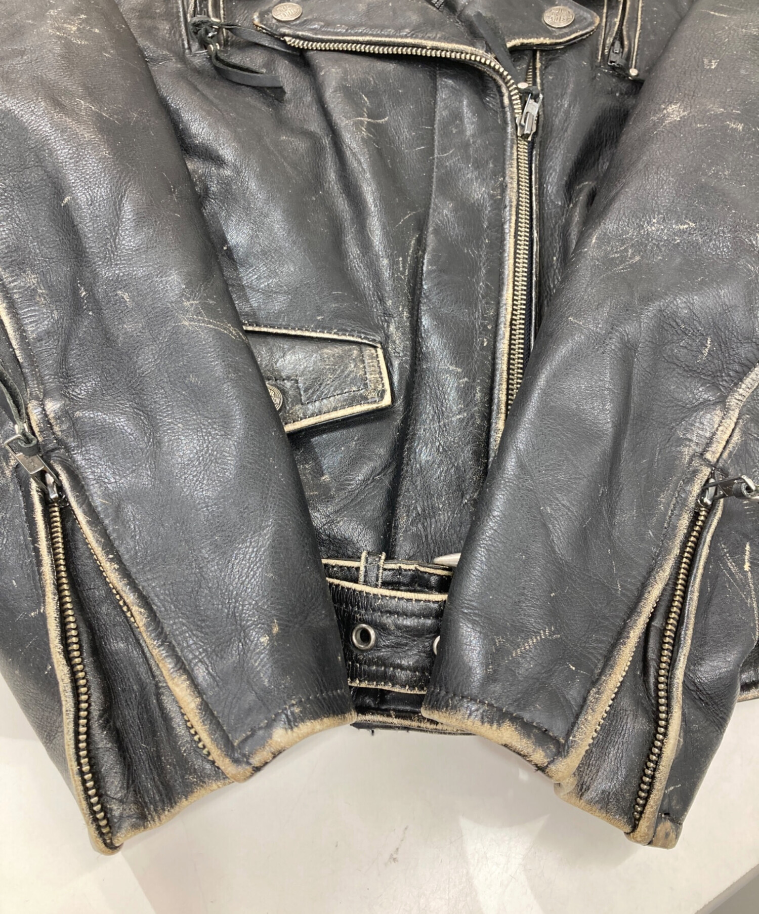 Harley-Davidson ダブルライダースジャケット　ブラック　レディース 中古・古着通販】HARLEY-DAVIDSON (ハーレーダビッドソン) ダブル