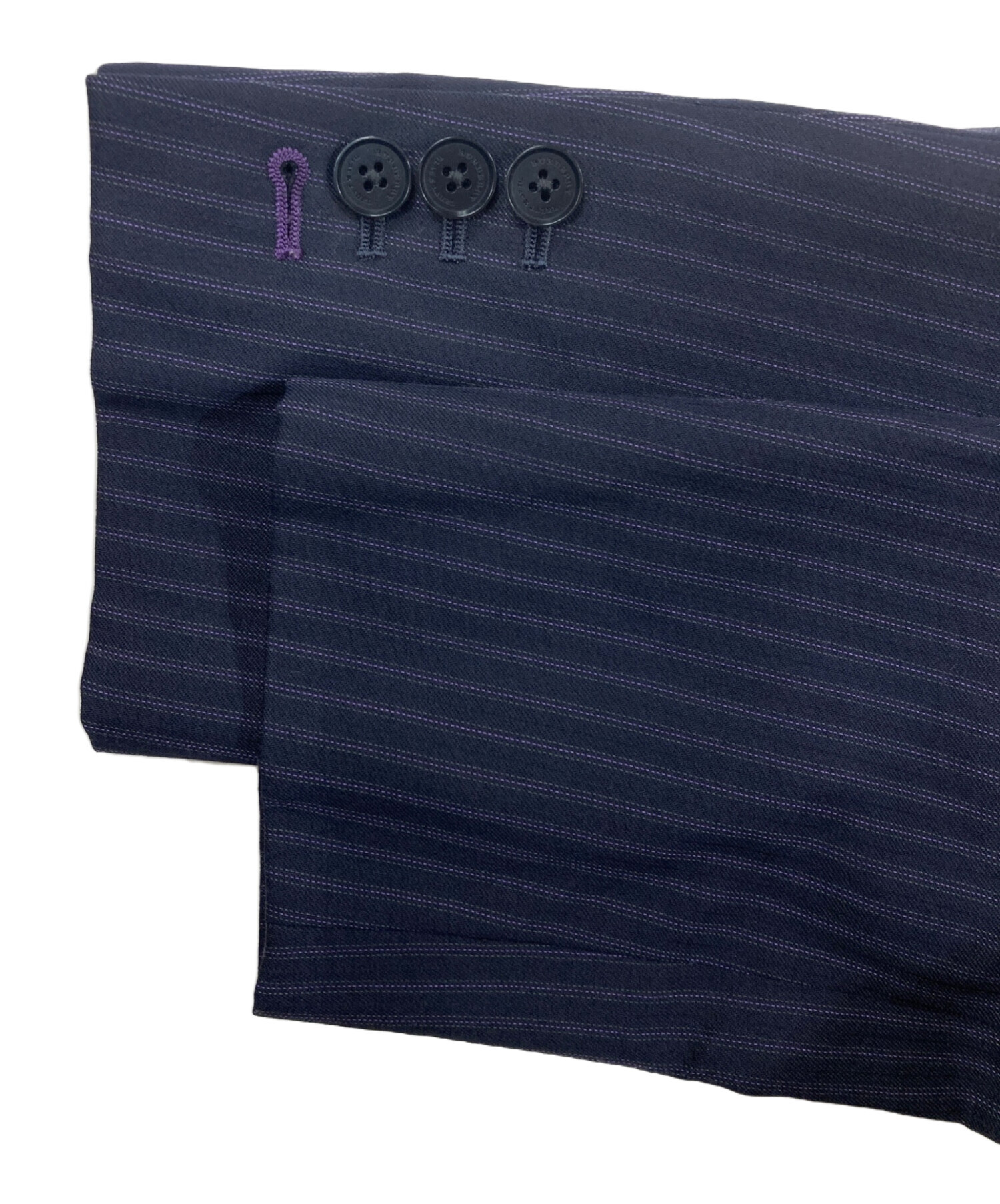 さ Burberry BLACK LABEL パープルストライプ スーツ 中古・古着通販】BURBERRY BLACK LABEL (バーバリーブラックレーベル