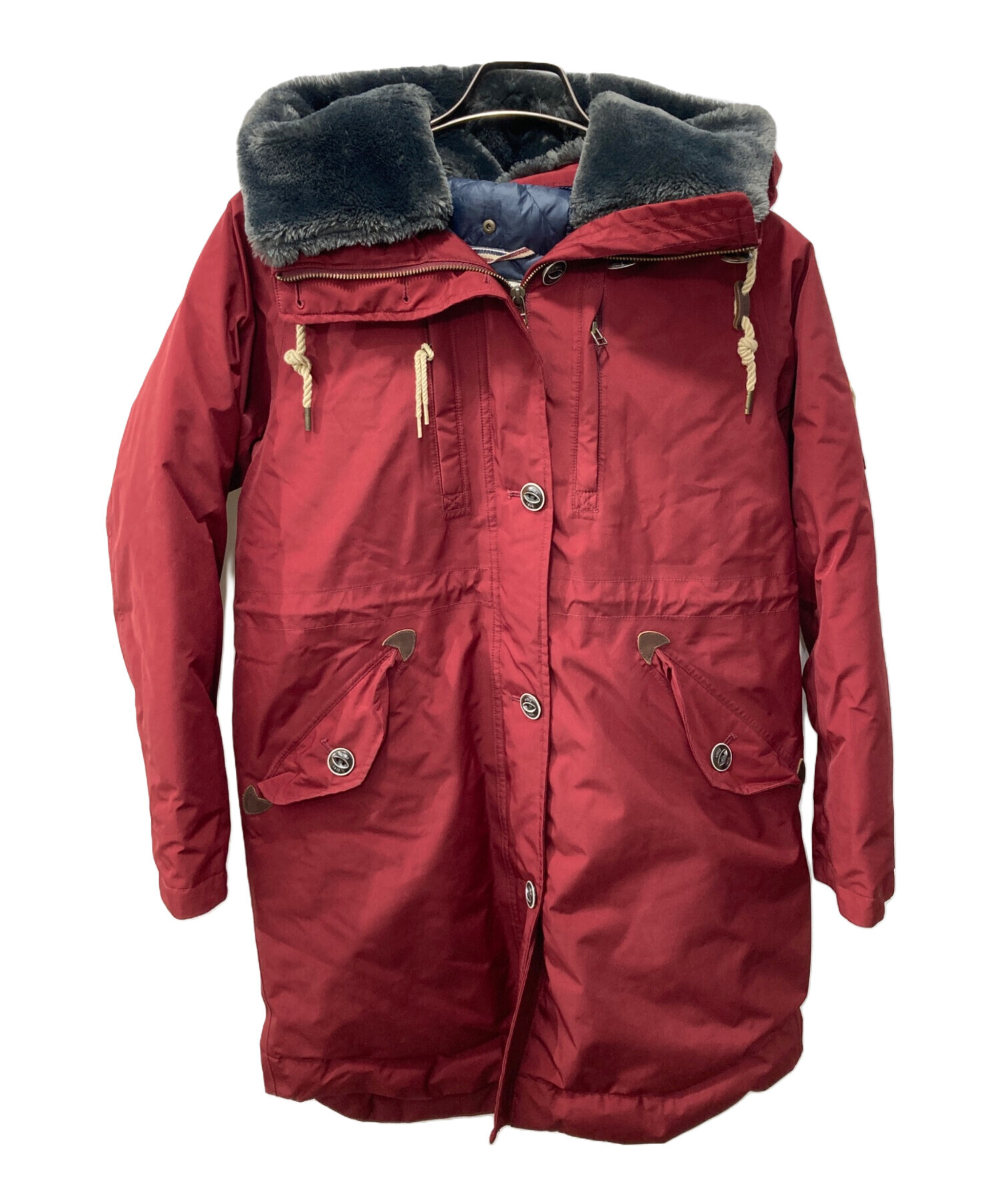AIGLE エーグル ファー付きモッズコート M レッド 冬 赤 中古・古着通販】AIGLE (エーグル) TELLYDOWN/ダウンコート レッド