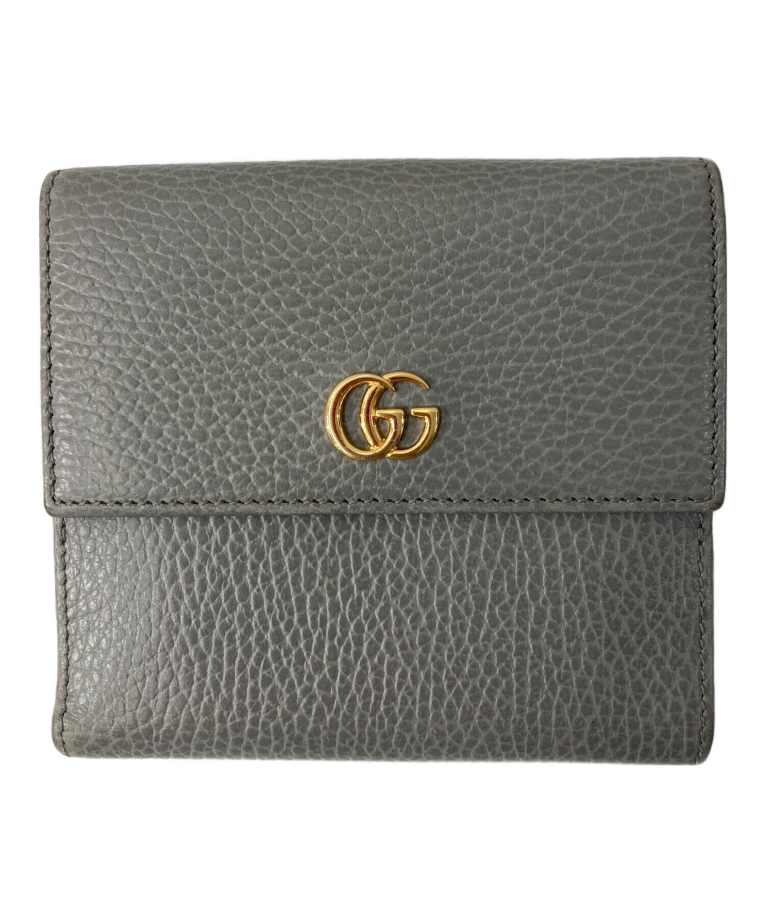 お決まり　新品同様　GUCCI グレー フーディベスト M 中古・古着通販】GUCCI (グッチ) GGマーモント/3つ折り財布 グレー