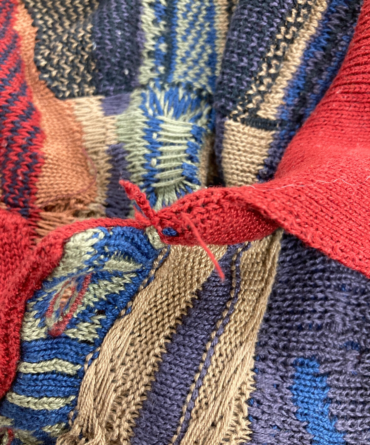 中古・古着通販】Coogi (クージー) 90s/3Dポロニット レッド サイズ:M