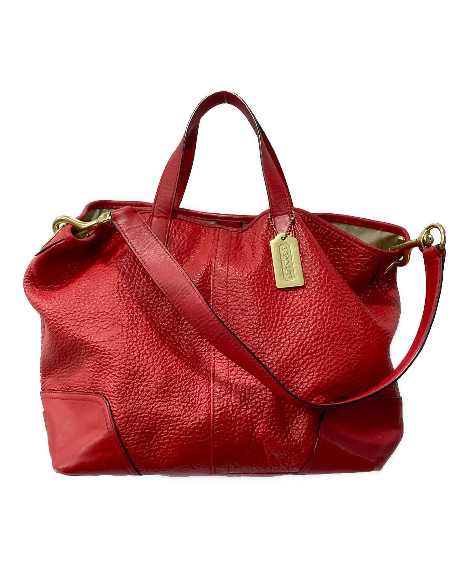 【2回使用】coach バッグ 中古・古着通販】COACH (コーチ) ショルダーバッグ/ ハドレーグレイン