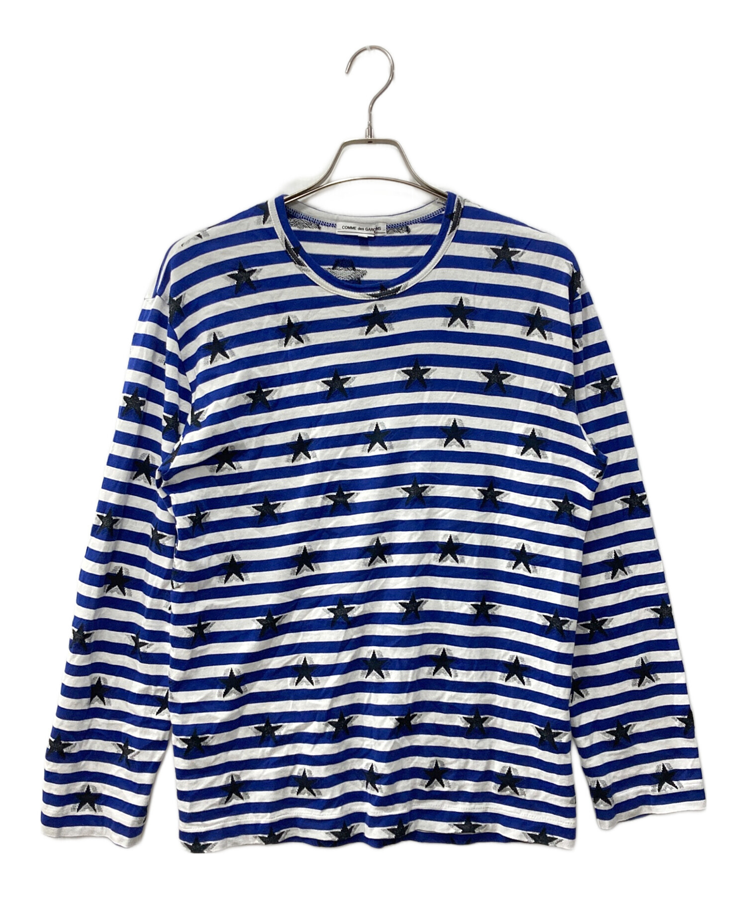 PLAY COMME des GARCONS ボーダーカットソー ロンT 青 L 中古・古着通販】COMME des GARCONS (コムデギャルソン) ボーダー