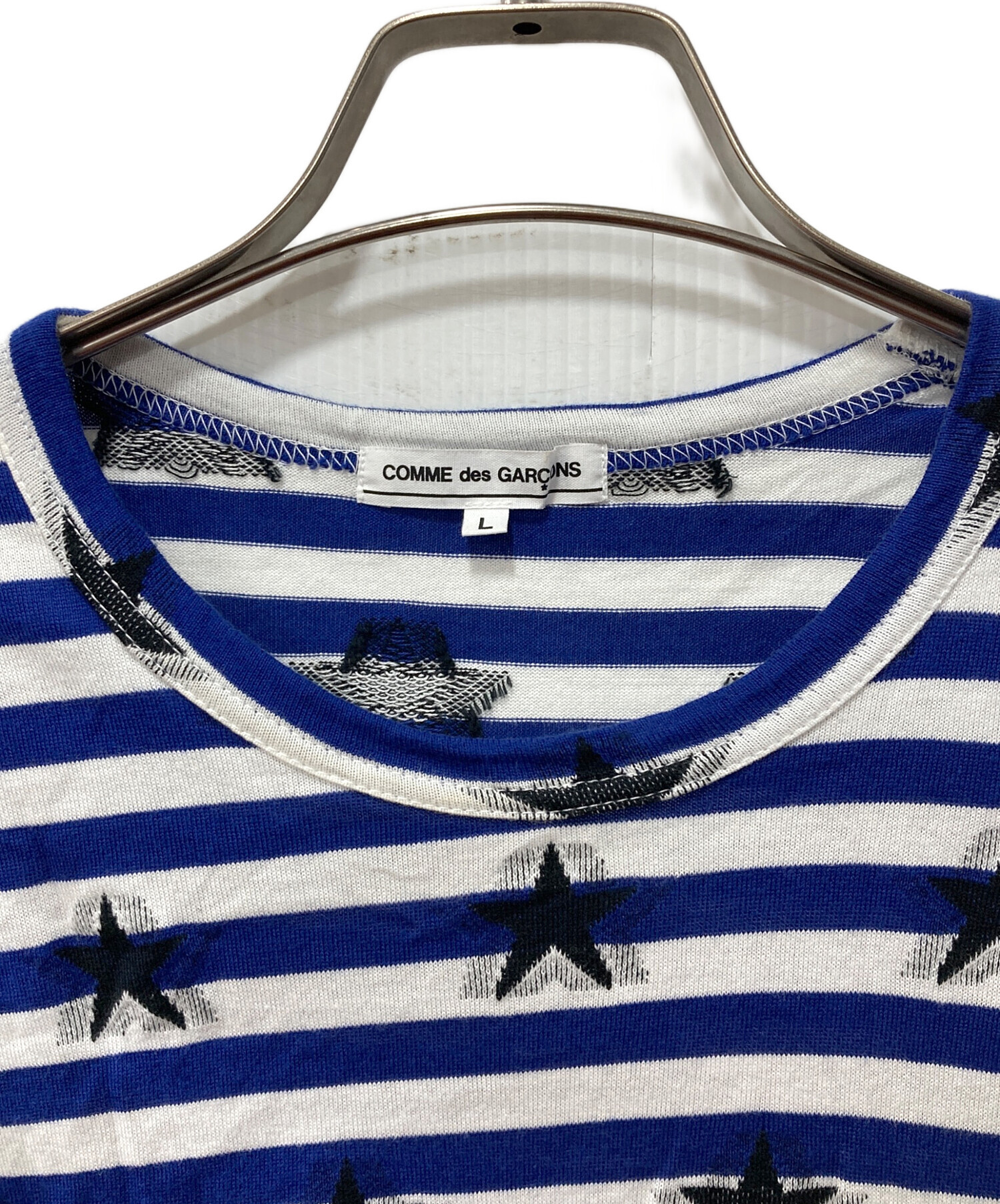 PLAY COMME des GARCONS ボーダーカットソー ロンT 青 L 中古・古着通販】COMME des GARCONS (コムデギャルソン) ボーダー