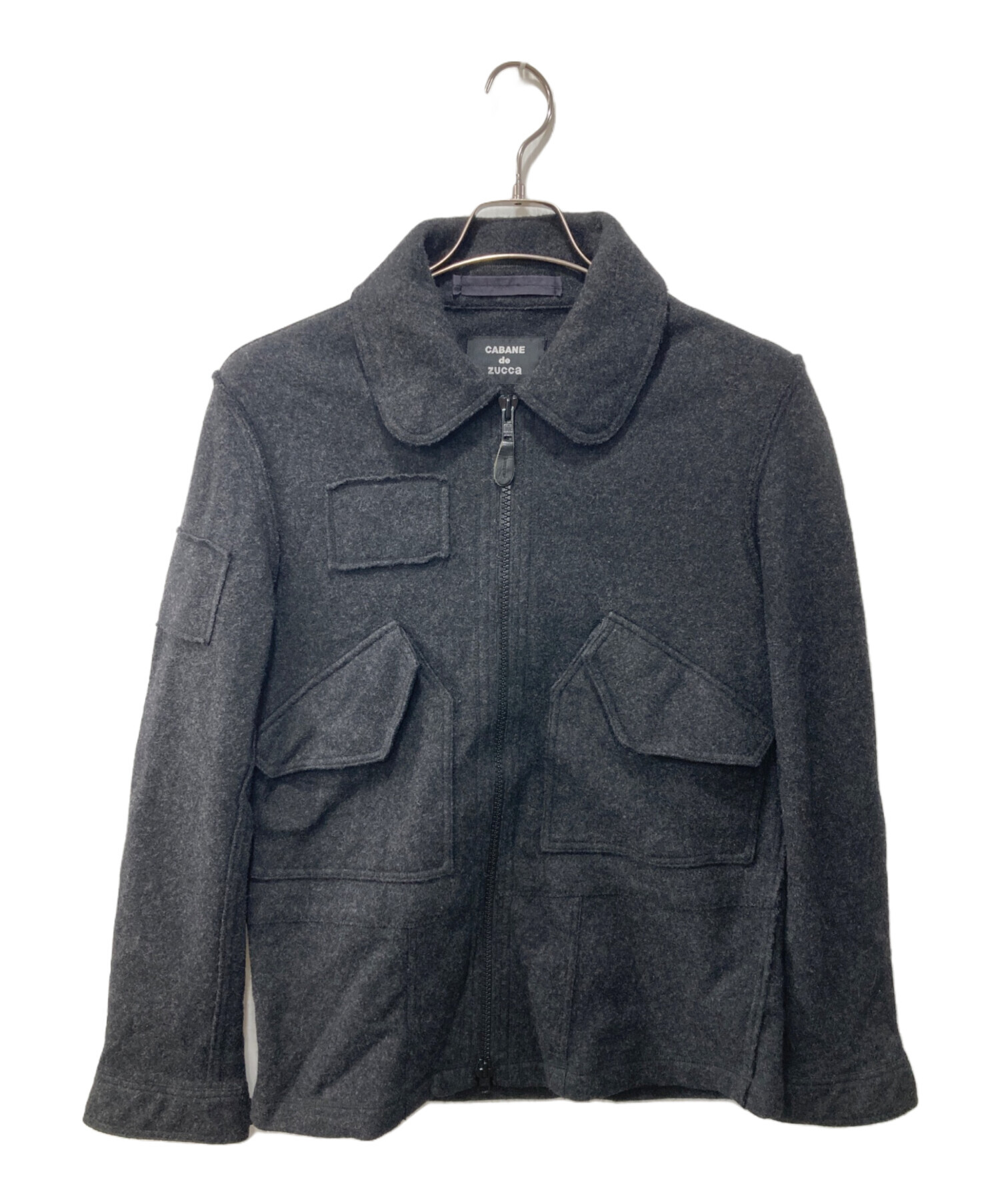 CABANE de ZUCCA 斜めジップフード付きウールコート 中古・古着通販】CABANE de ZUCCa (カバンドズッカ) ウールジャケット