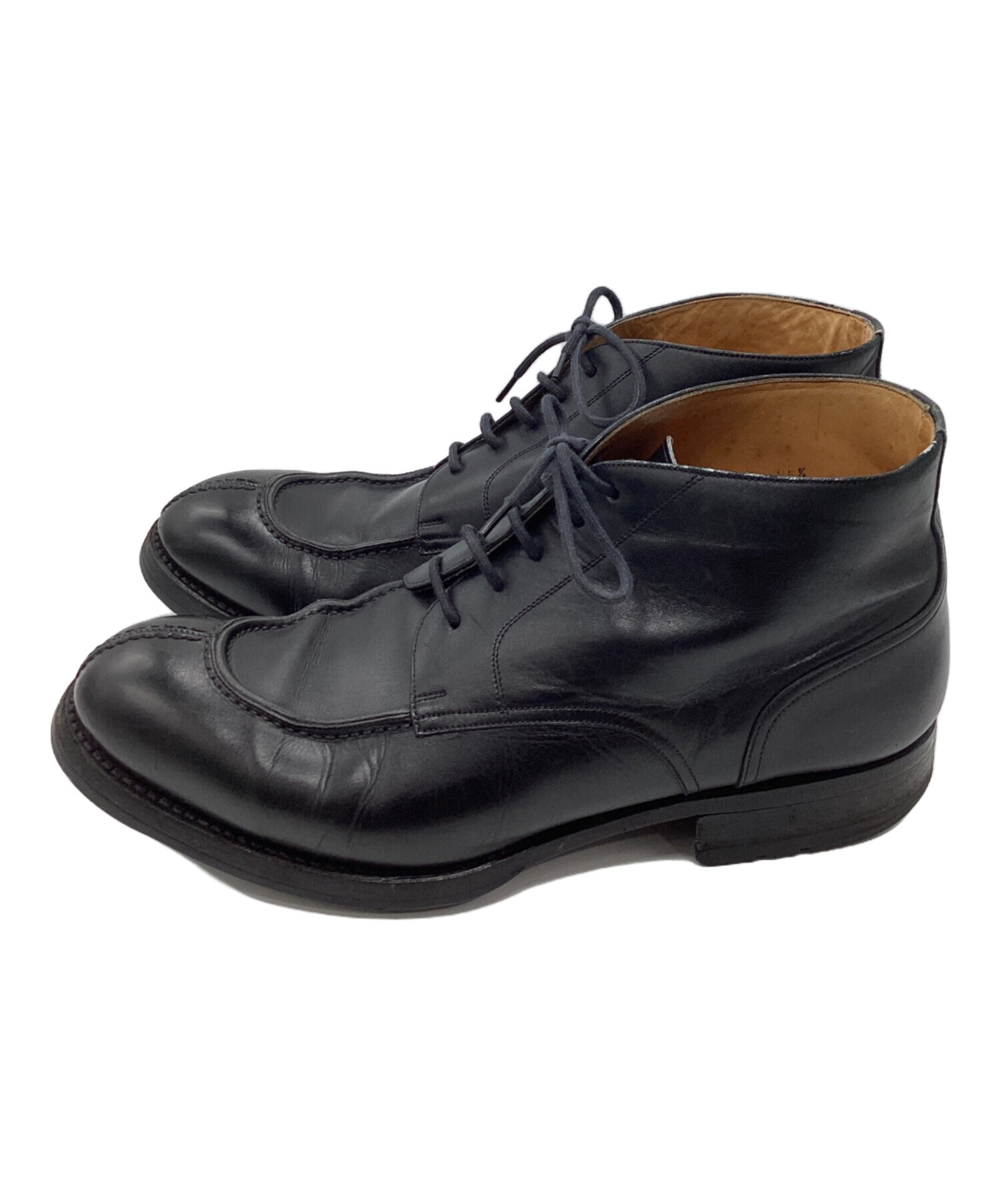 【TK_yy】YANKO Uチップ size7.0 ブラック 中古・古着通販】YANKO (ヤンコ) レザーシューズ/Uチップチャッカ