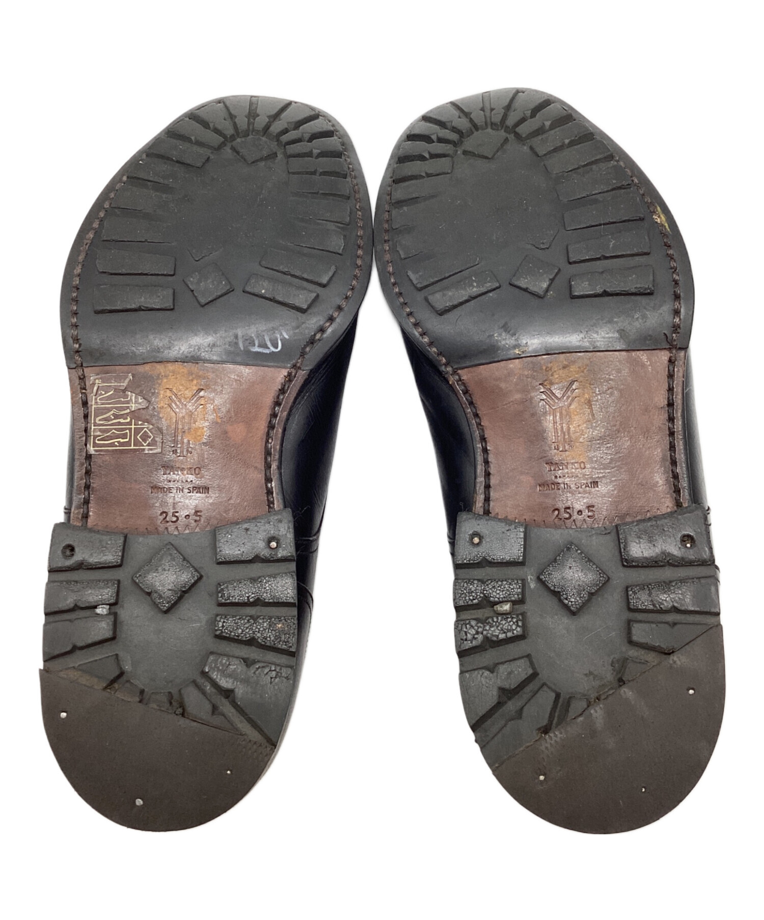 【TK_yy】YANKO Uチップ size7.0 ブラック 中古・古着通販】YANKO (ヤンコ) レザーシューズ/Uチップチャッカ