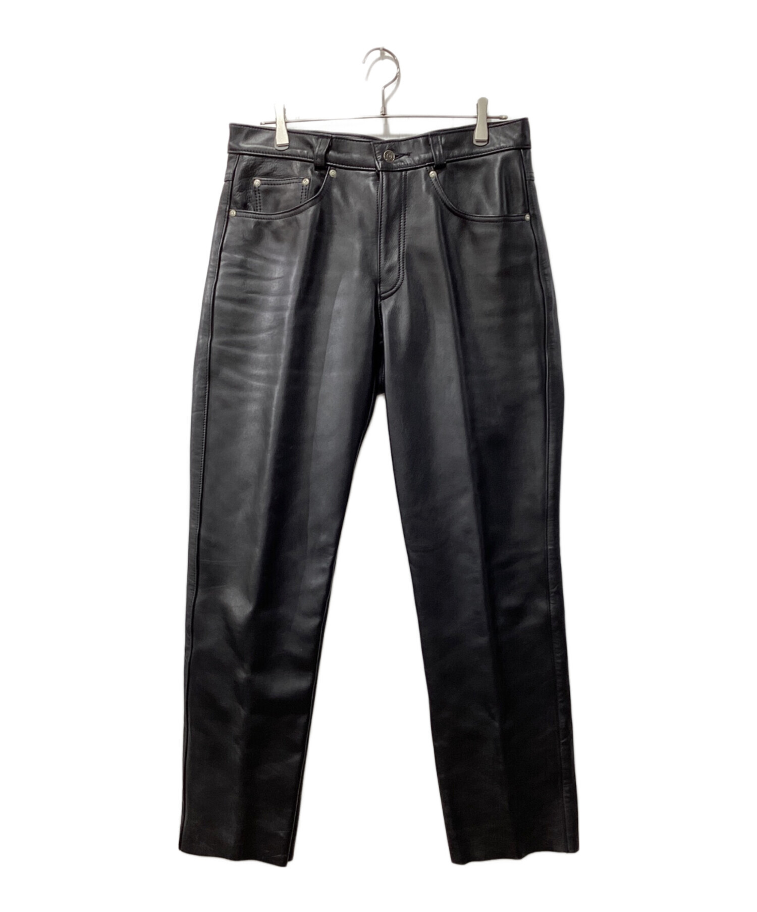 中古・古着通販】Schott (ショット) レザーパンツ ブラック サイズ:34