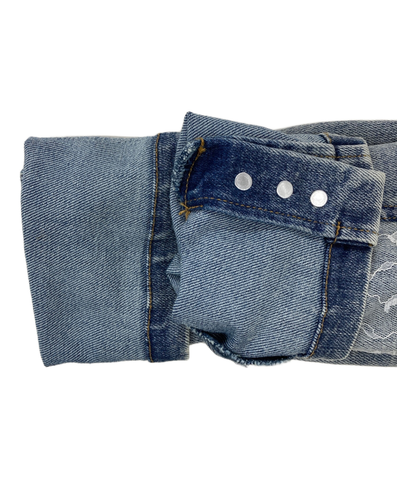 ジャケット・アウター yilon BLOSSOM LACE DENIM JACKET 中古・古着通販】YILON (イロン) BLOSSOM LACE DENIM JACKET