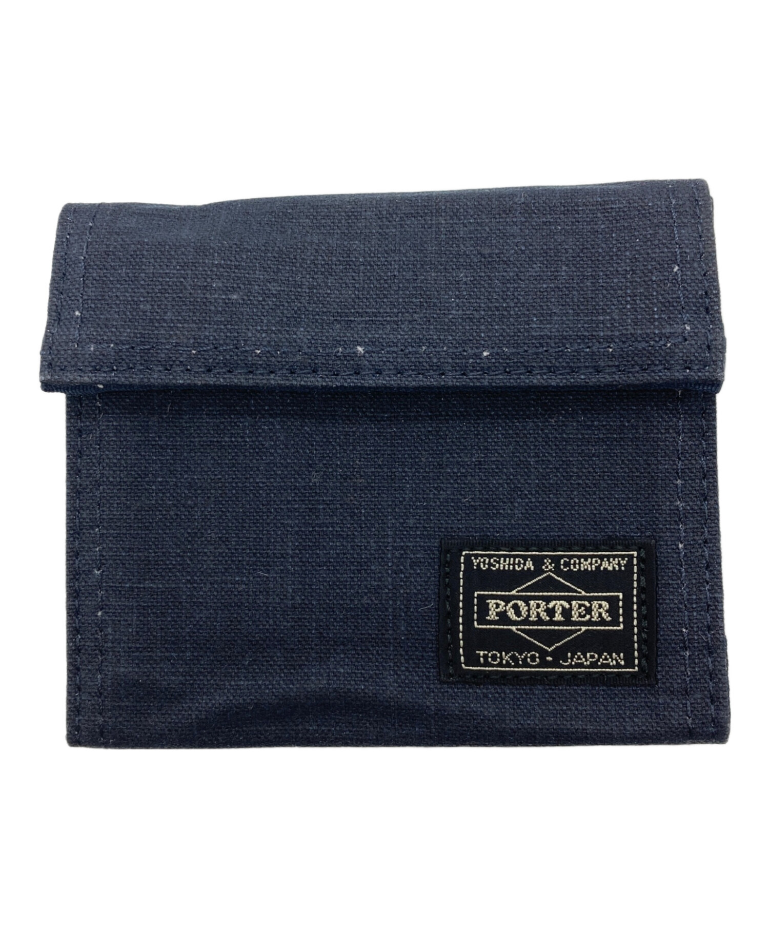 PORTER ポーター 財布・ケース  青 【古着】【中古】【送料無料】 中古・古着通販】PORTER (ポーター) DUCK FLAP WALLET/財布｜ブランド