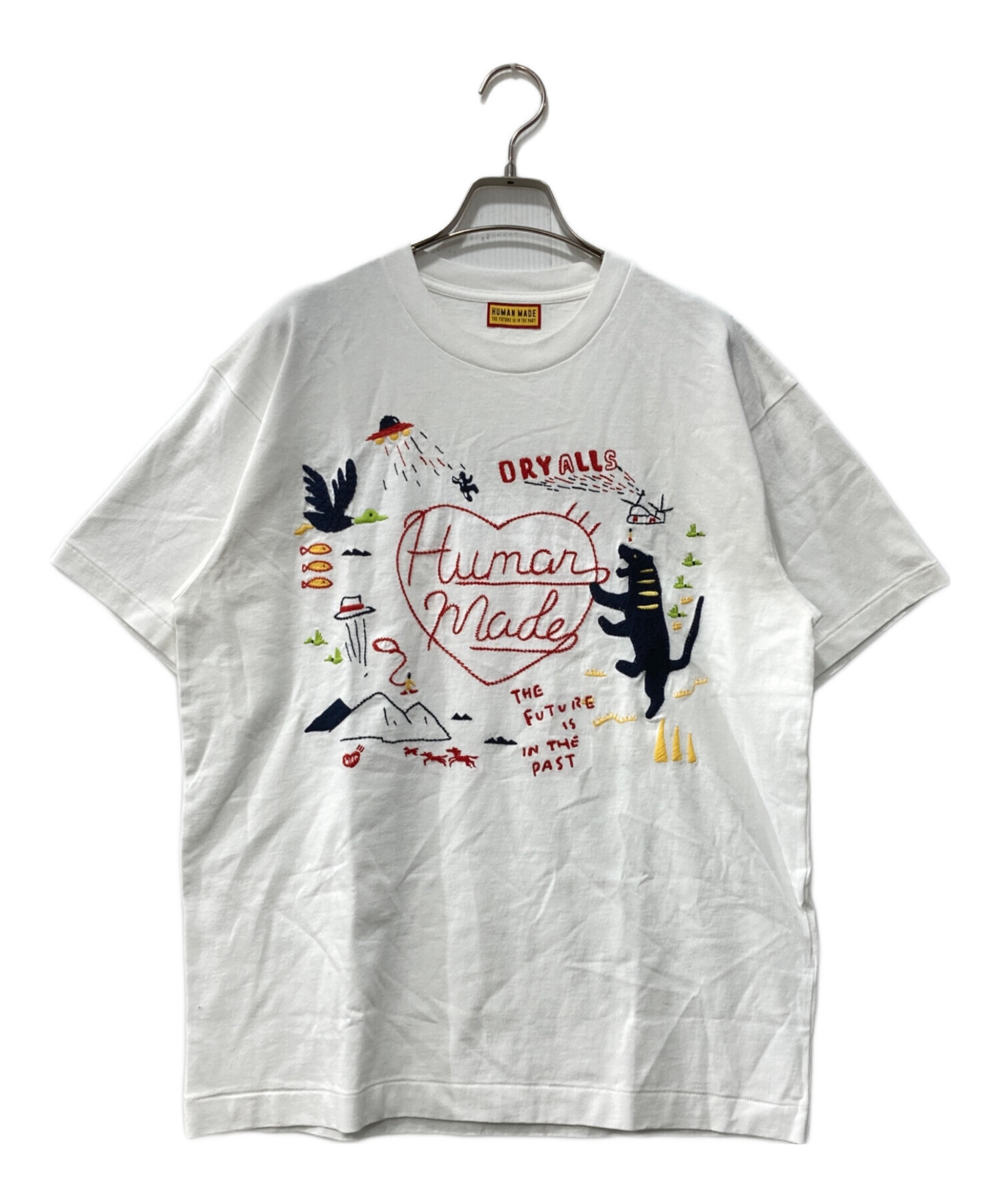 Human Made 刺繍カバーオール ホワイト 中古・古着通販】HUMAN MADE (ヒューマンメイド) EMBROIDERED T-SHIRT
