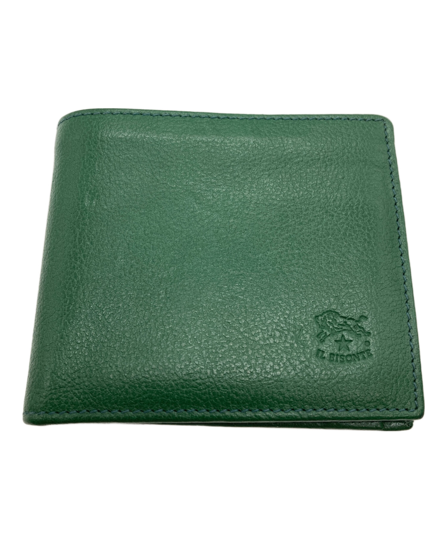 C*a様 【美品】イルビゾンテ 二つ折り財布 グリーン メンテナンス済 中古・古着通販】IL BISONTE (イル ビゾンテ) 2つ折り財布 グリーン
