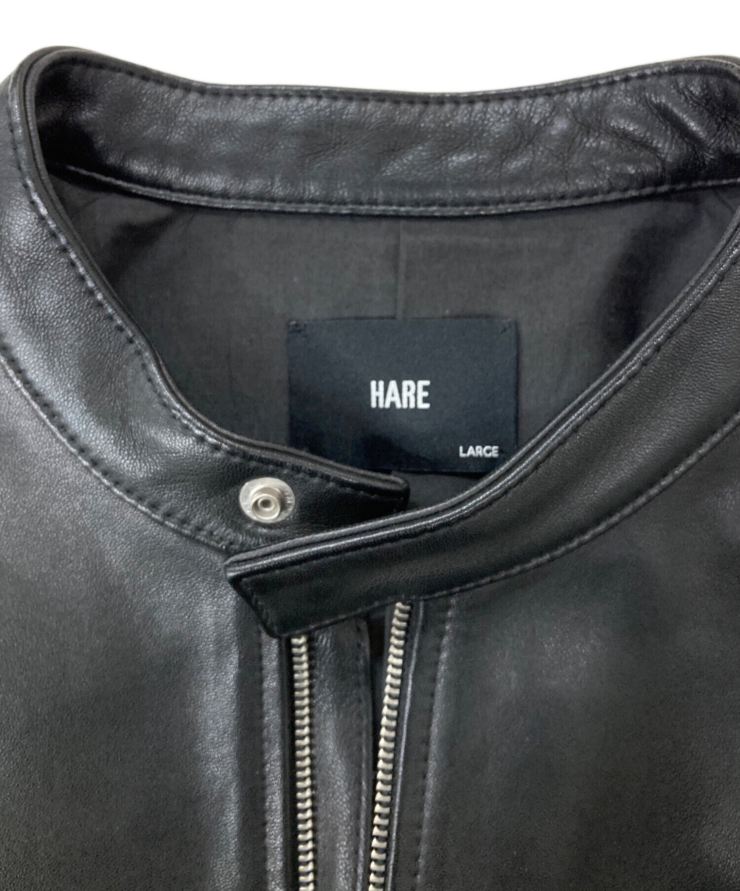HARE シングルライダースジャケット　Lサイズ　本革　HA030087AD 中古・古着通販】HARE (ハレ) シングルライダースジャケット/レザー