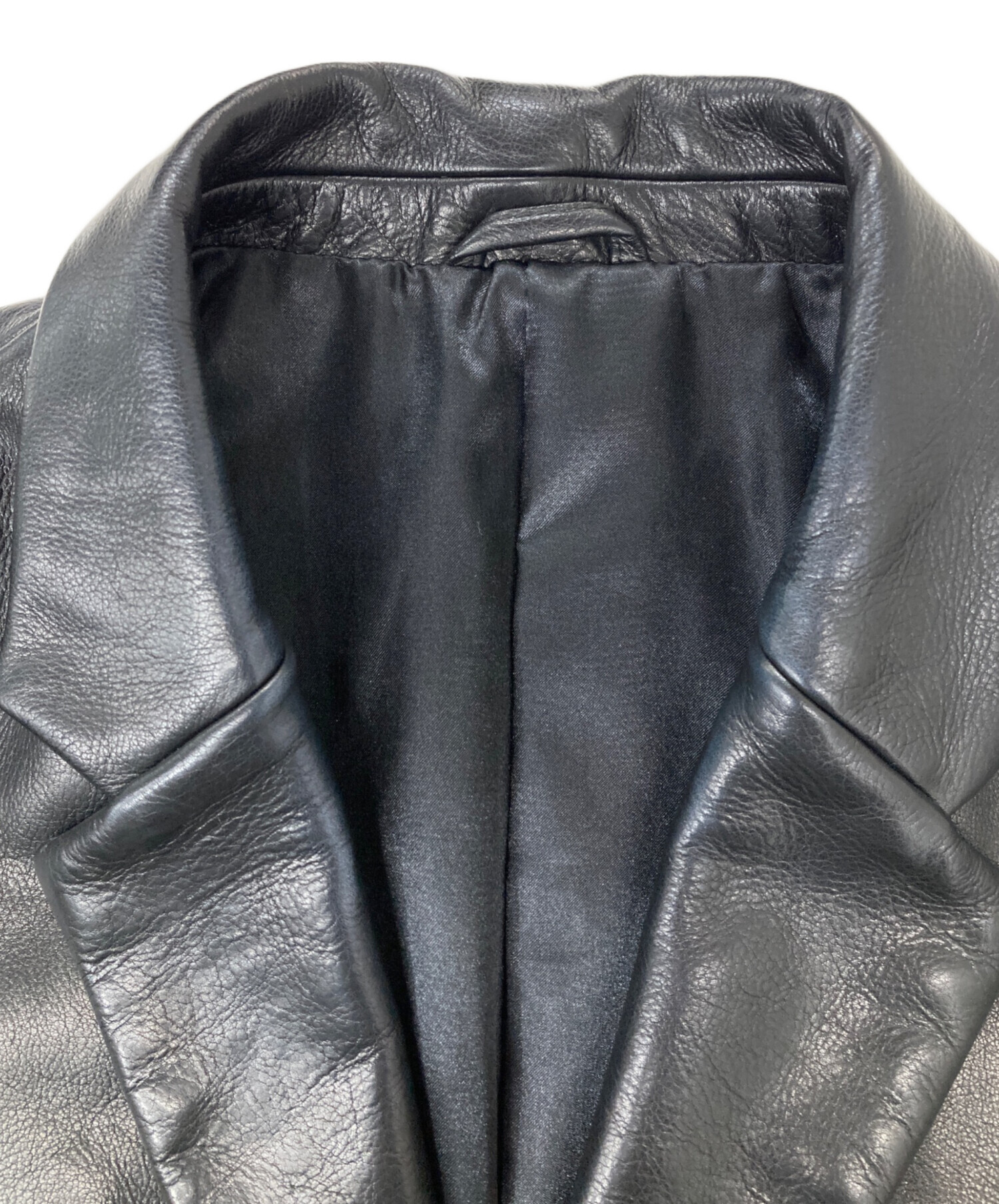 中古・古着通販】BEAMS (ビームス) カウレザージャケット ブラック