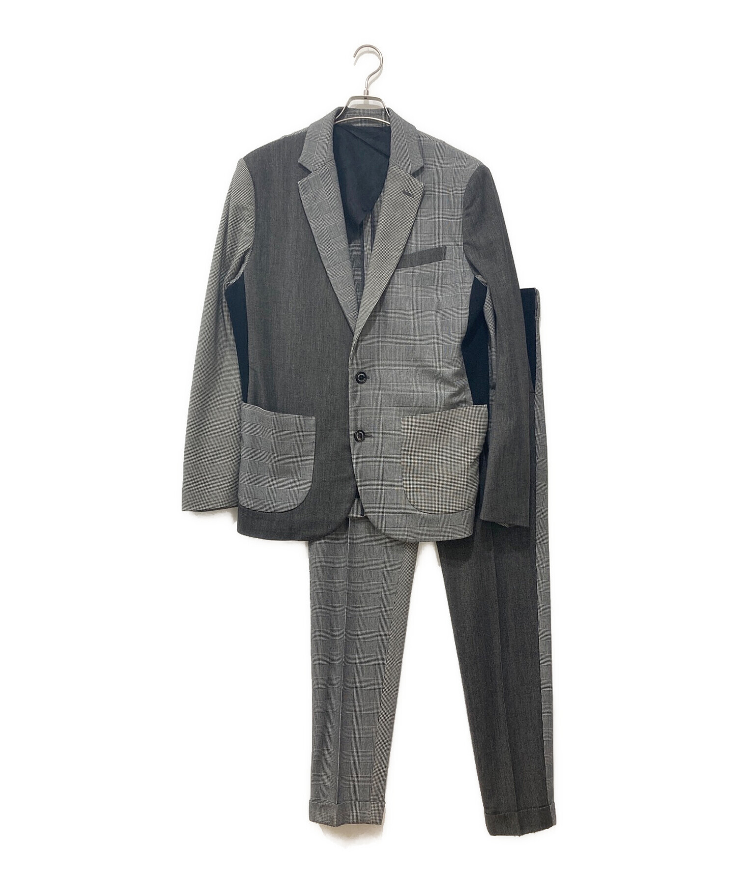 大人気，新作 1piu1uguale3 CRAZY RIB JACKET ＋ SLACKS グレンチェック × チドリ クレイジージャケットスラックスセットアップ 2023AWモデル定価21万円