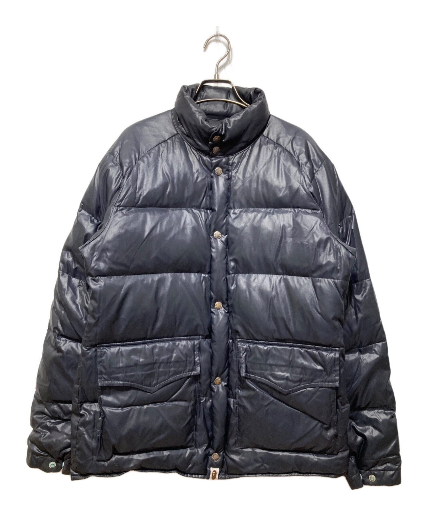 A BATHING APE◇シープスキンM-65型ダウンジャケット/S/レザー/BLK