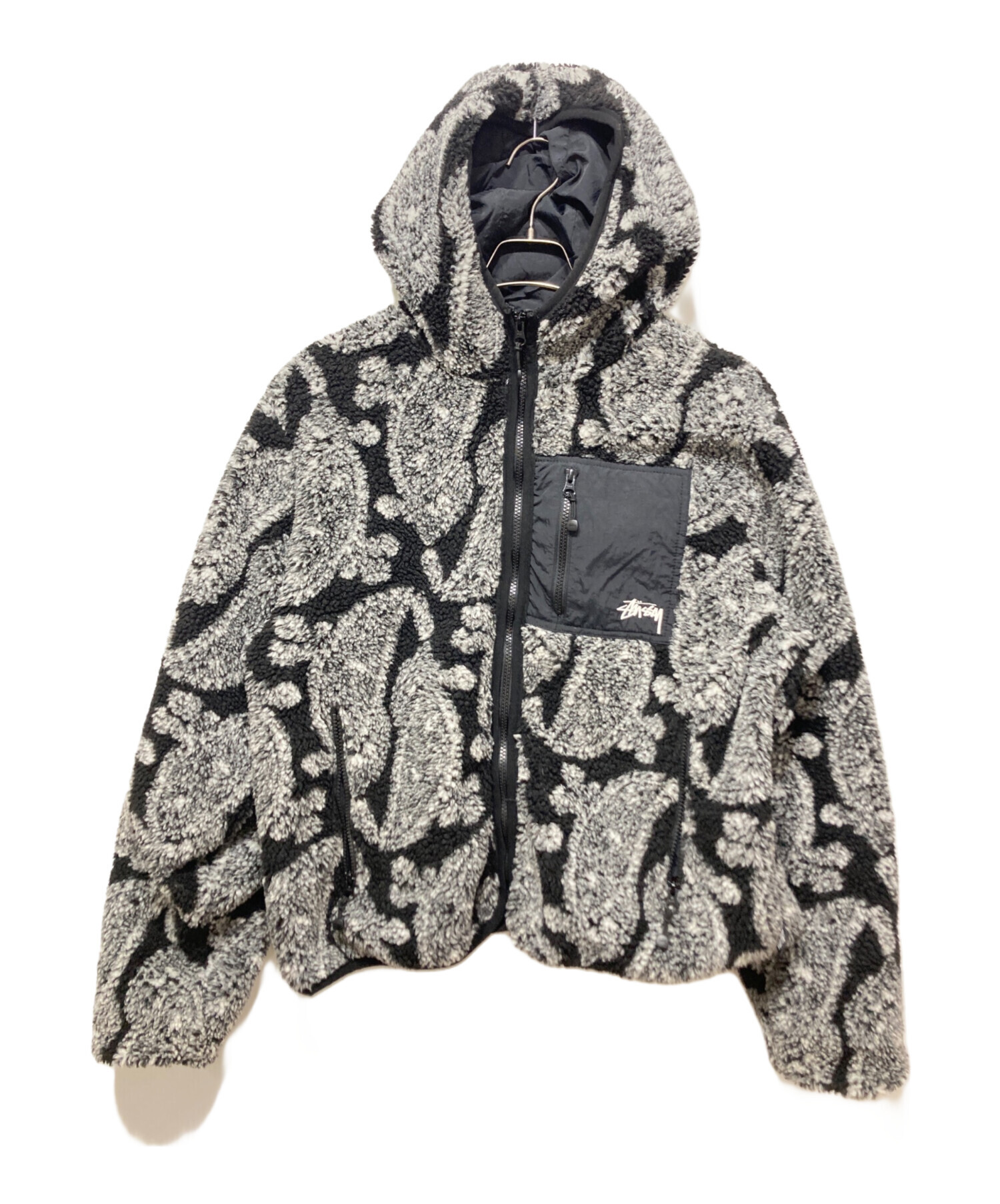 STUSSY ステューシー　ナイロン　フリース　ジャケット　ボア　vintage 中古・古着通販】stussy (ステューシー) ボアジャケット ブラック