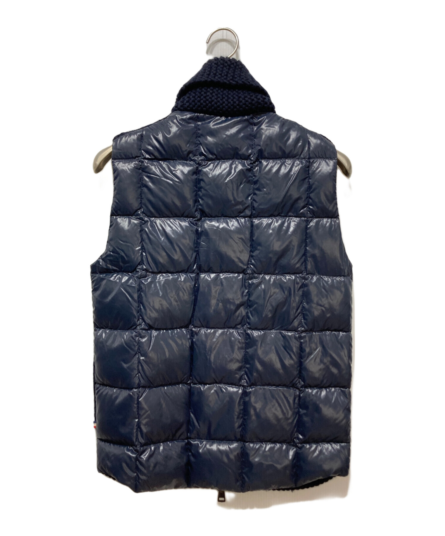 極美品】 MONCLER モンクレールダウンニット切り替えベストネイビーS