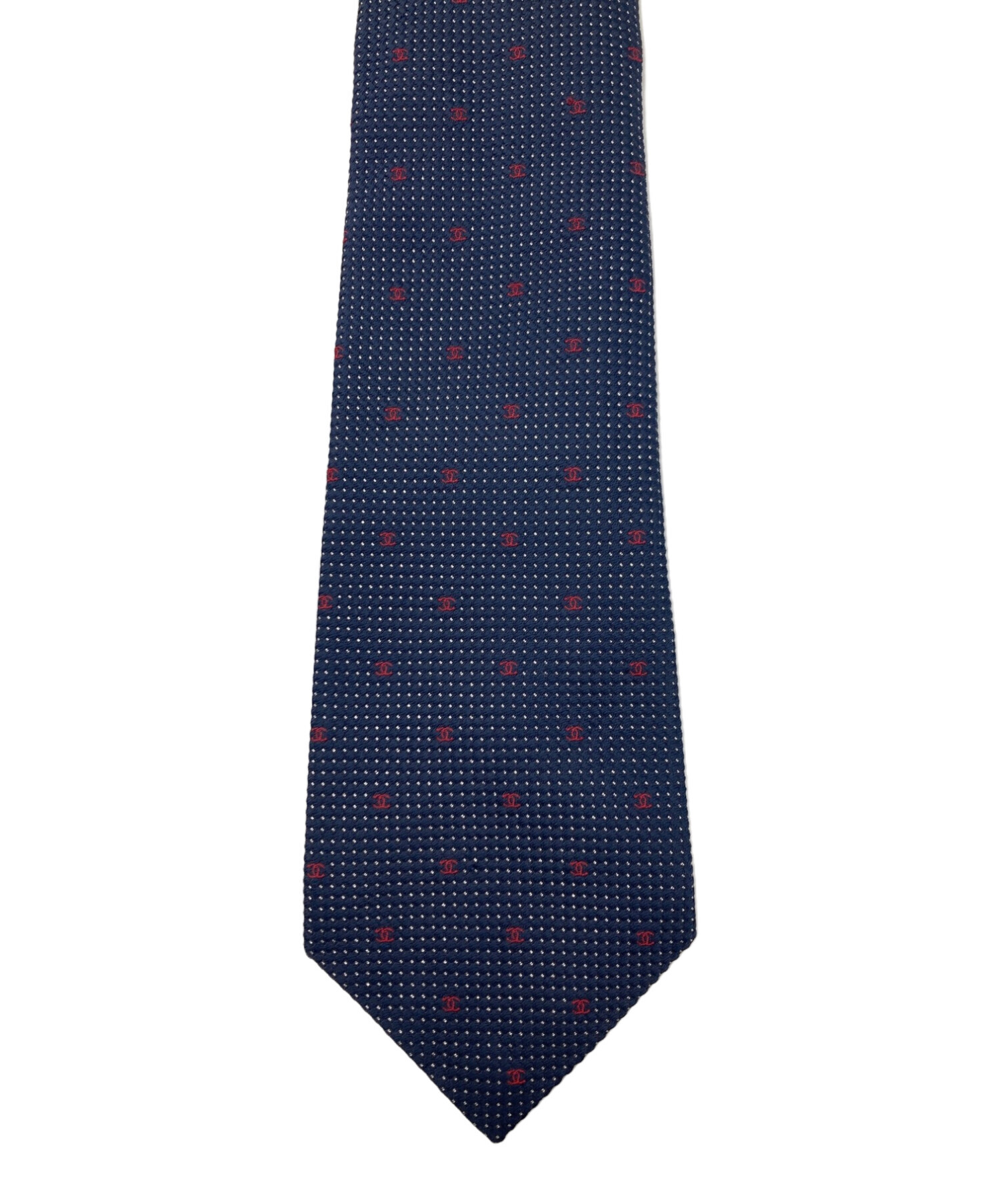 中古・古着通販】CHANEL (シャネル) ココマーク柄ネクタイ ネイビー