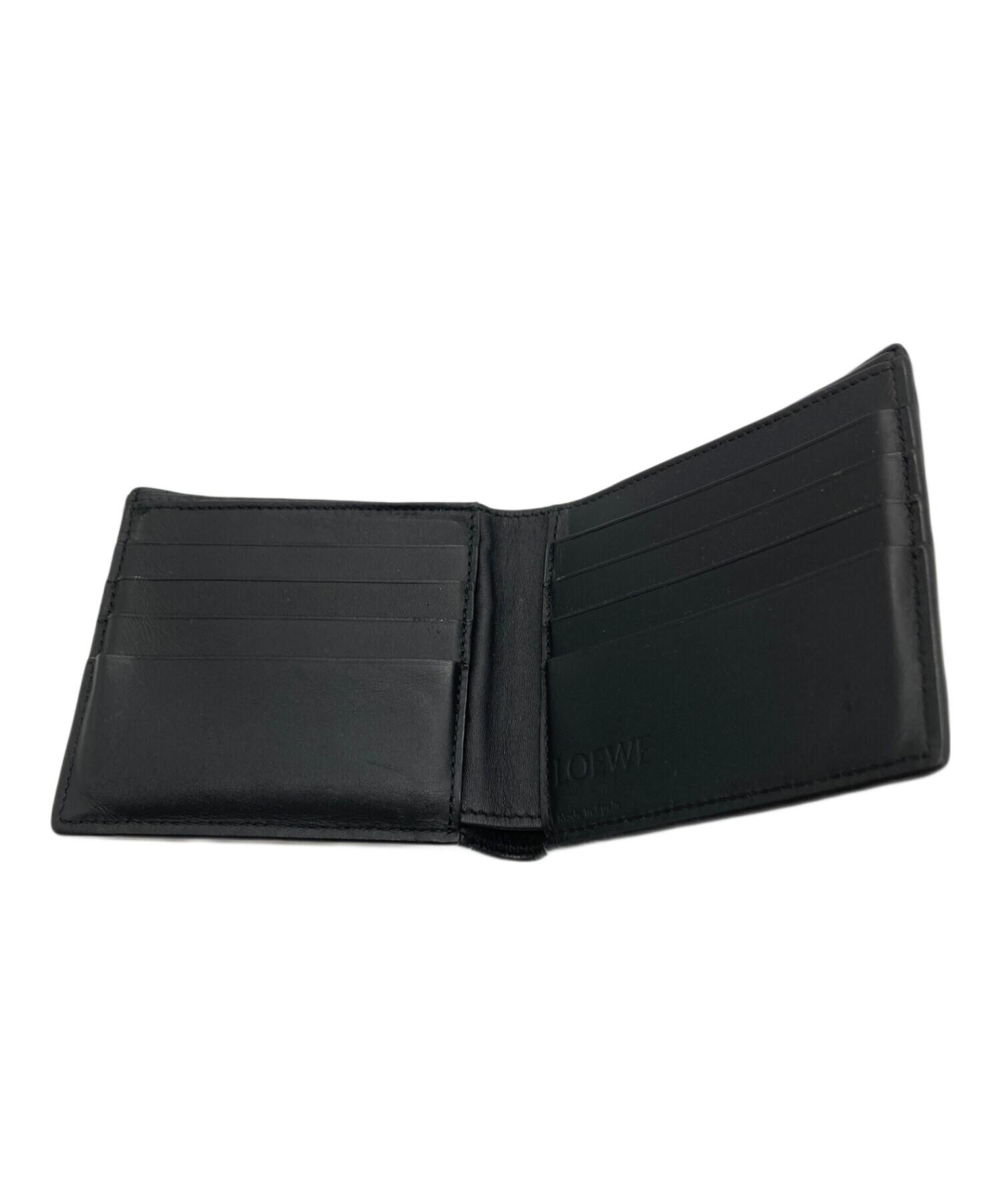 中古・古着通販】LOEWE (ロエベ) アナグラムロゴ2つ折り財布 ブラック
