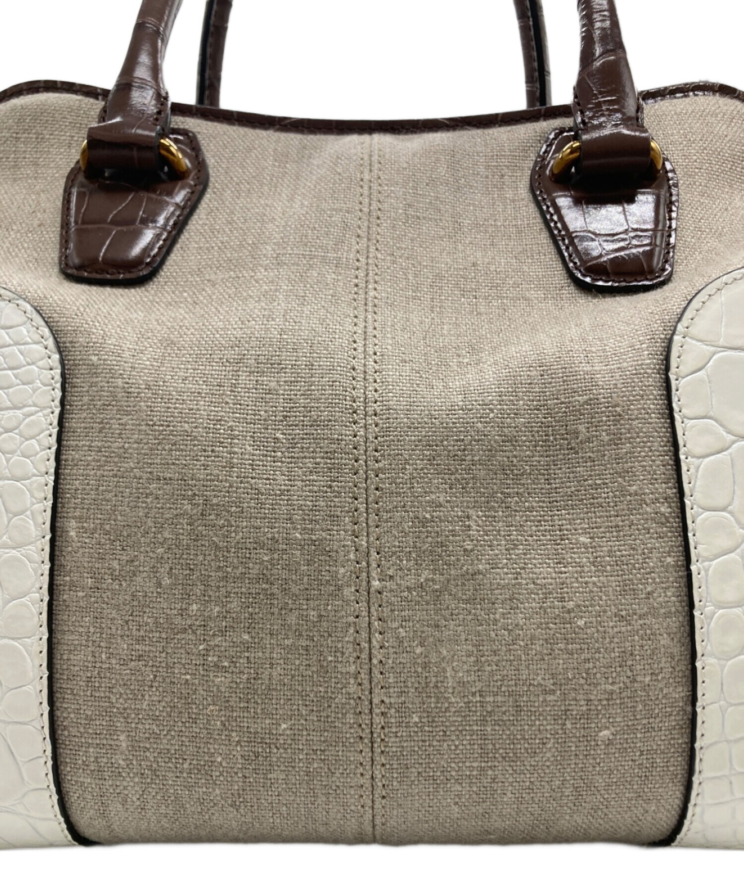 トッズ クロコ型押し 2WAY ハンドバッグ トート ベージュ系 ●⑰a 中古・古着通販】TOD'S (トッズ) クロコ型押し2WAYショルダーバッグ