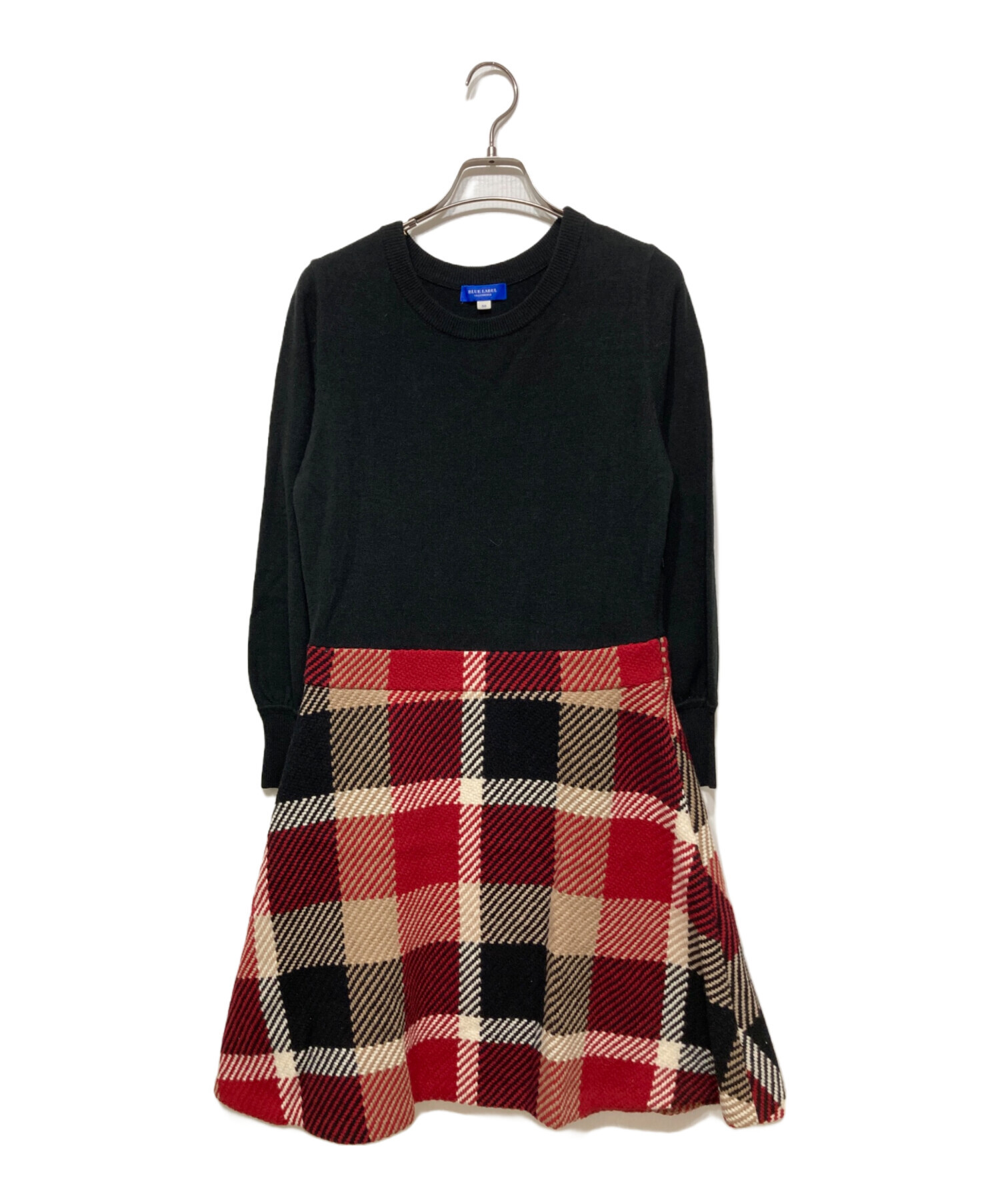 ブルーレーベル　ワンピース　クレストブリッジチェック　ニット　ツイード　美品 中古・古着通販】BLUE LABEL CRESTBRIDGE (ブルーレーベル