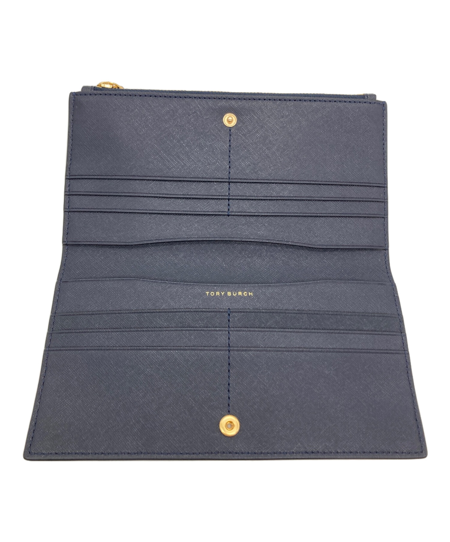 中古・古着通販】TORY BURCH (トリーバーチ) 二つ折り長財布 ネイビー 