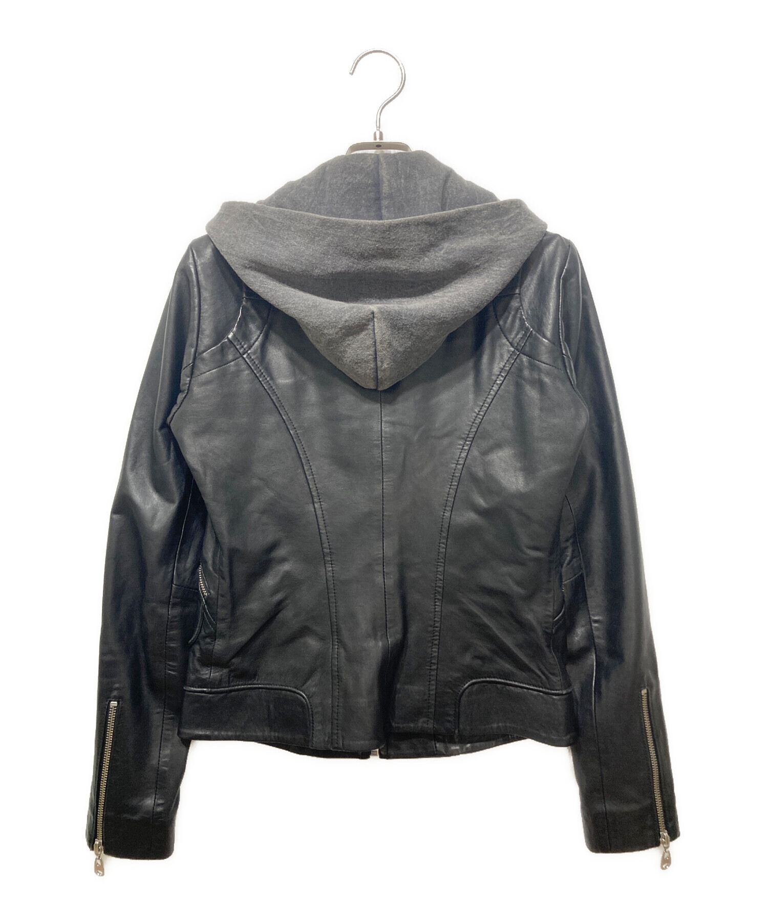 中古・古着通販】DOMA (ドマ) フード付きダブルライダースジャケット