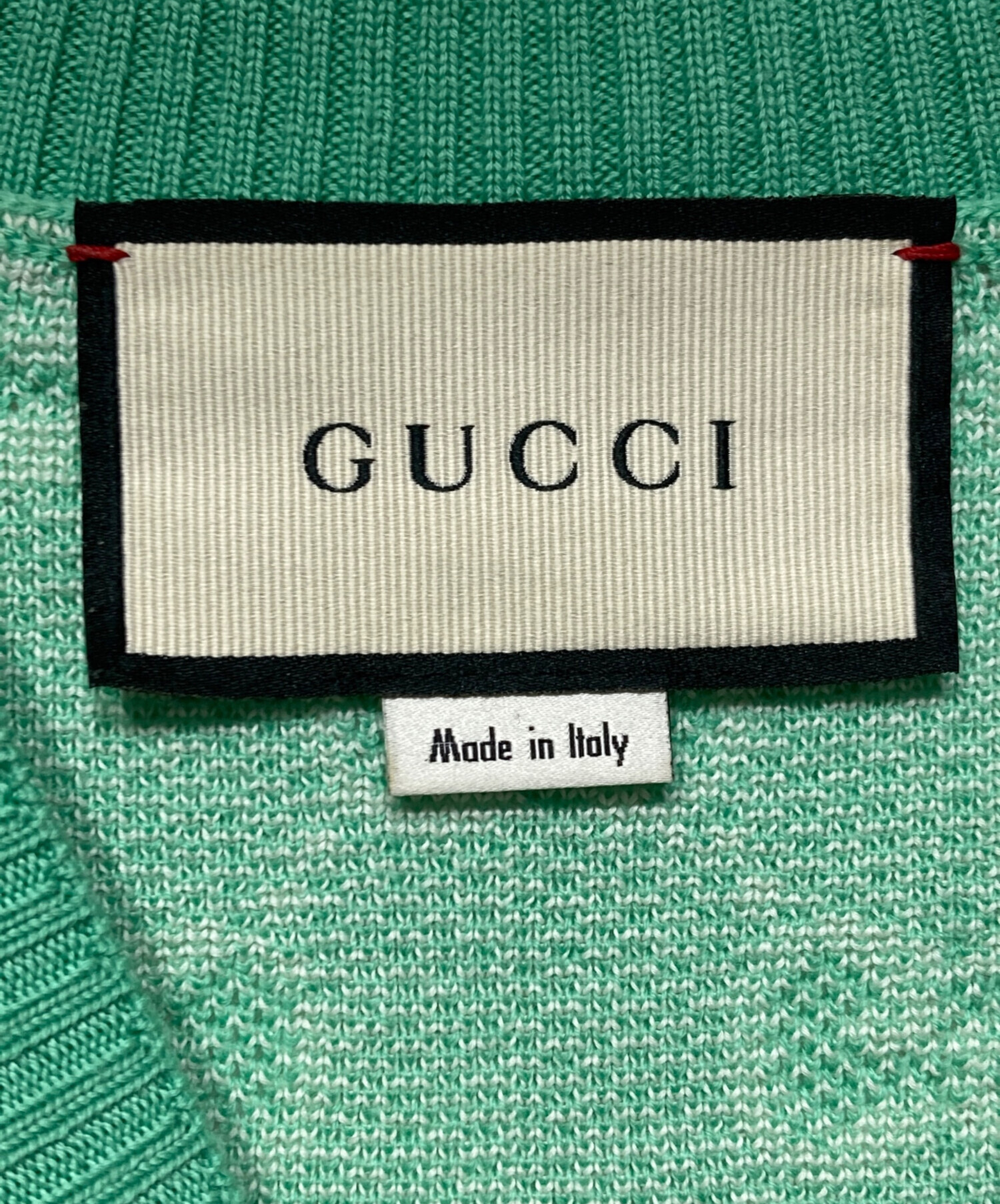 中古・古着通販】GUCCI (グッチ) GGジャガード半袖ニット グリーン