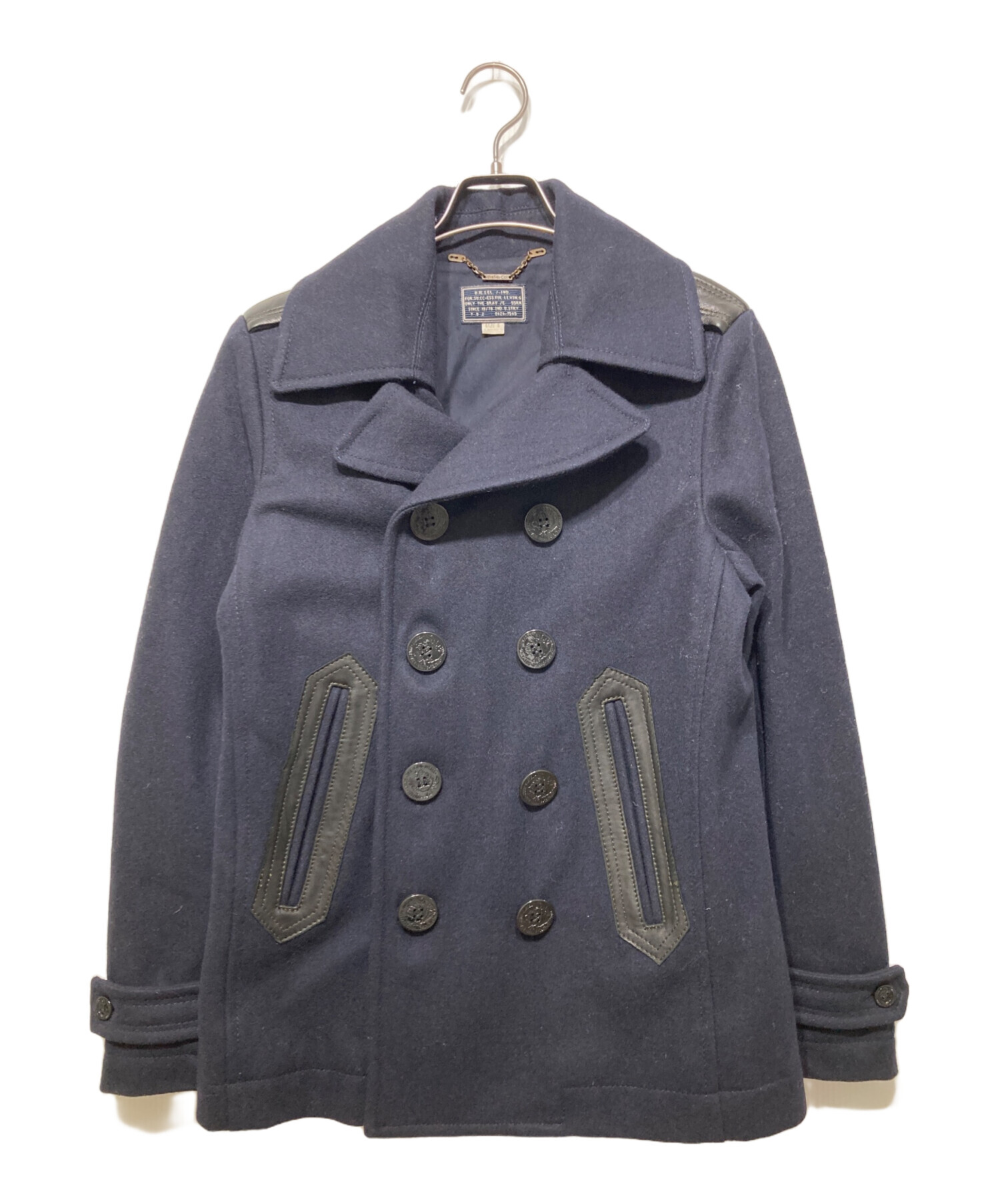 中古・古着通販】DIESEL (ディーゼル) Pコート ネイビー サイズ:S