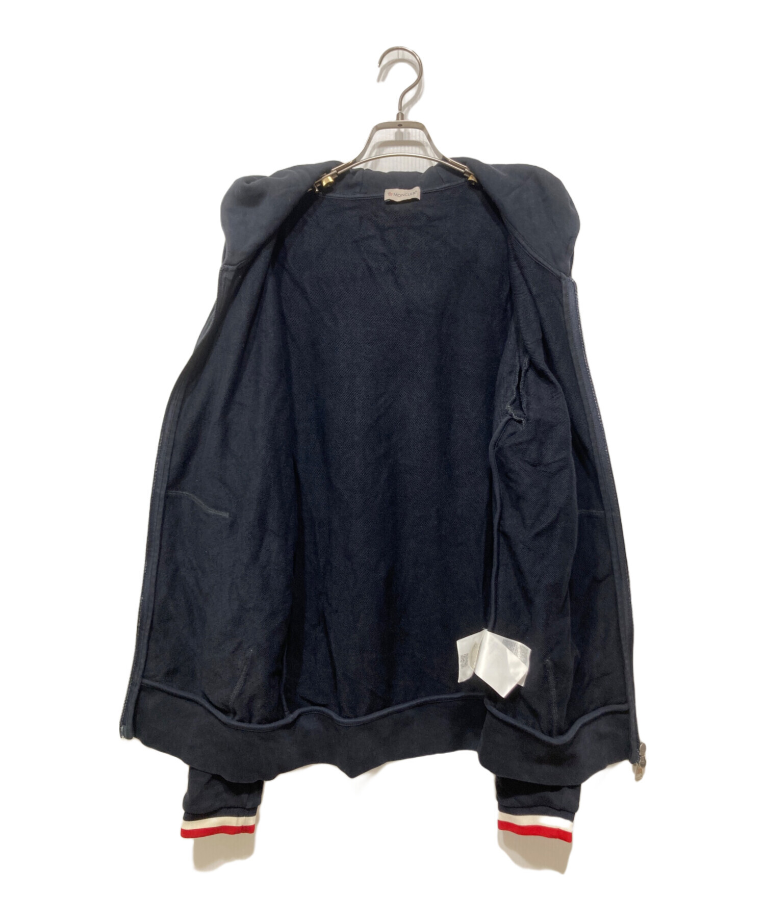 MONCLER ネイビー ジップアップ 美品 中古・古着通販】MONCLER (モンクレール) ジップパーカー