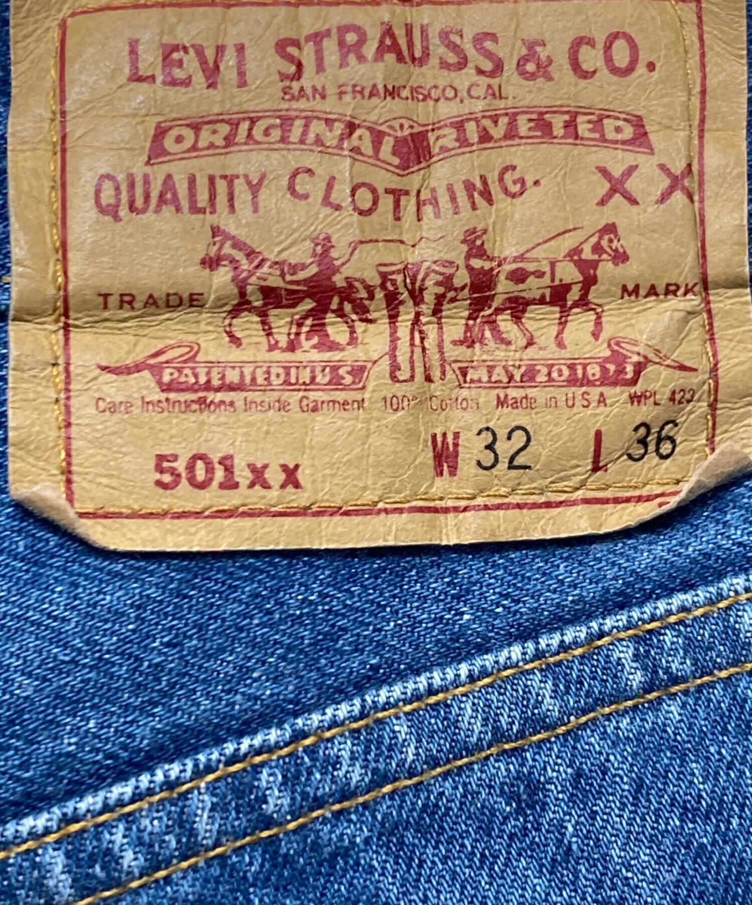 中古・古着通販】LEVI'S (リーバイス) 501xxデニムパンツ ブルー