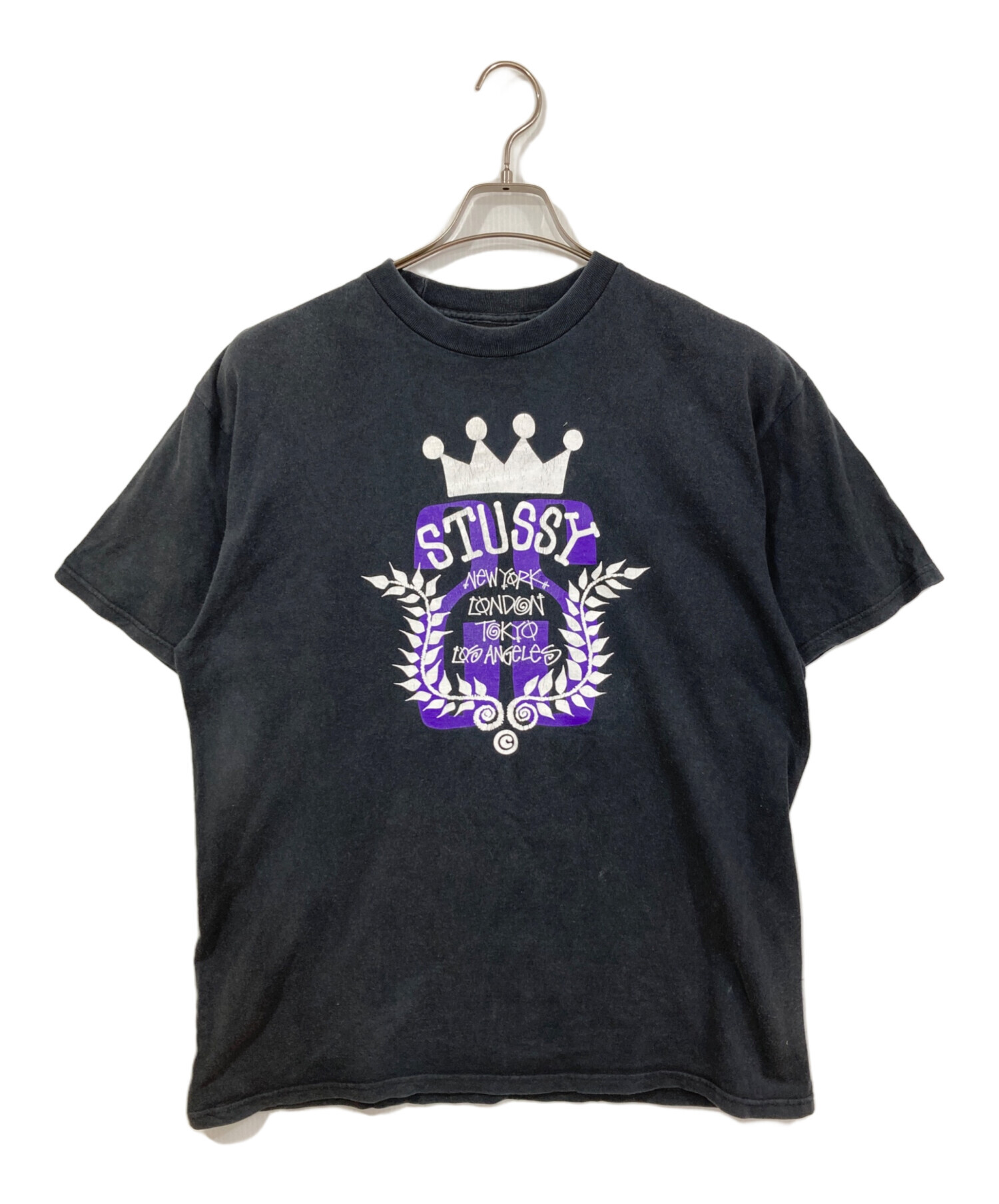 中古・古着通販】stussy (ステューシー) クラウンロゴプリントTシャツ 
