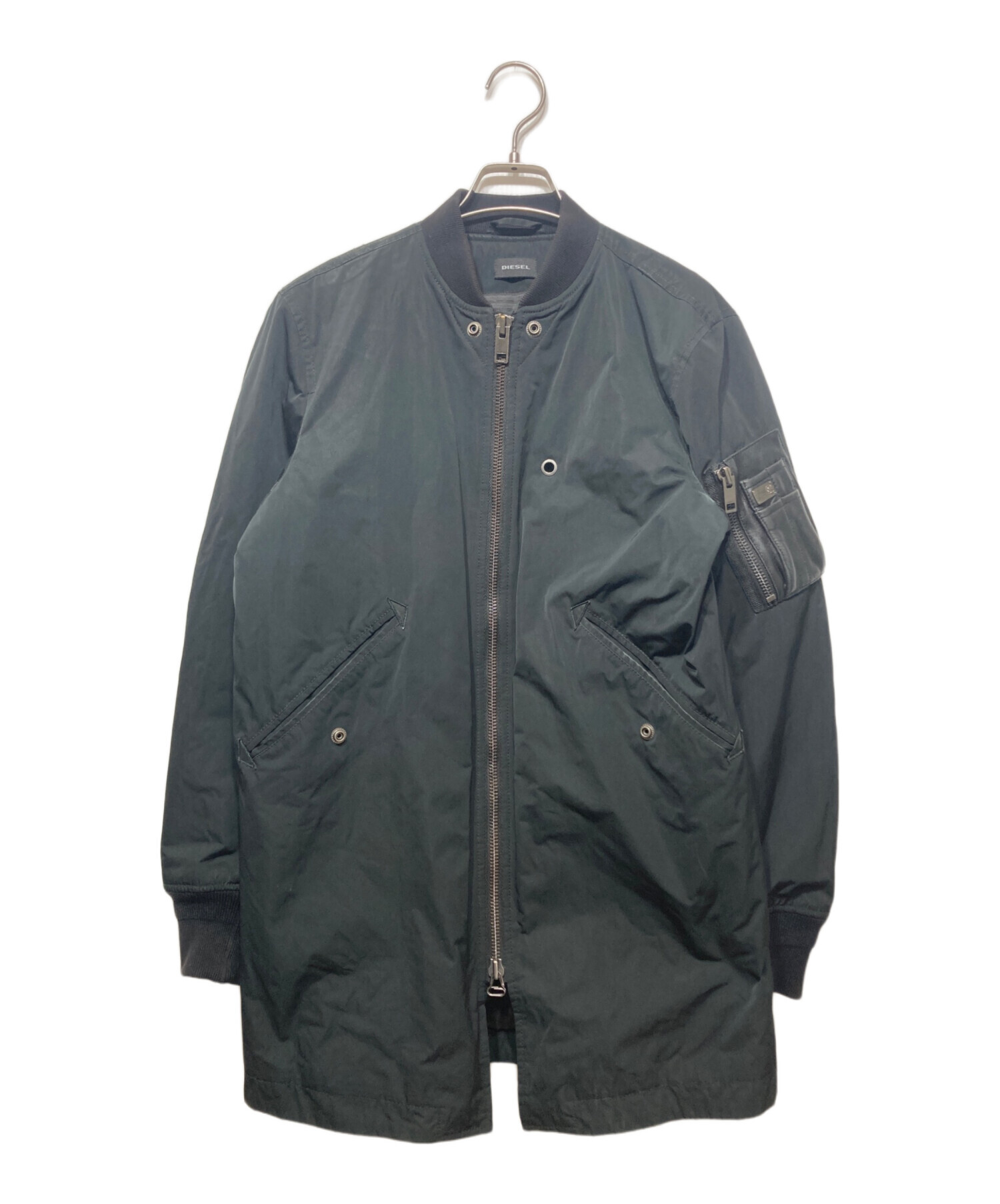 中古・古着通販】DIESEL (ディーゼル) ロングMA-1ジャケット ブラック 