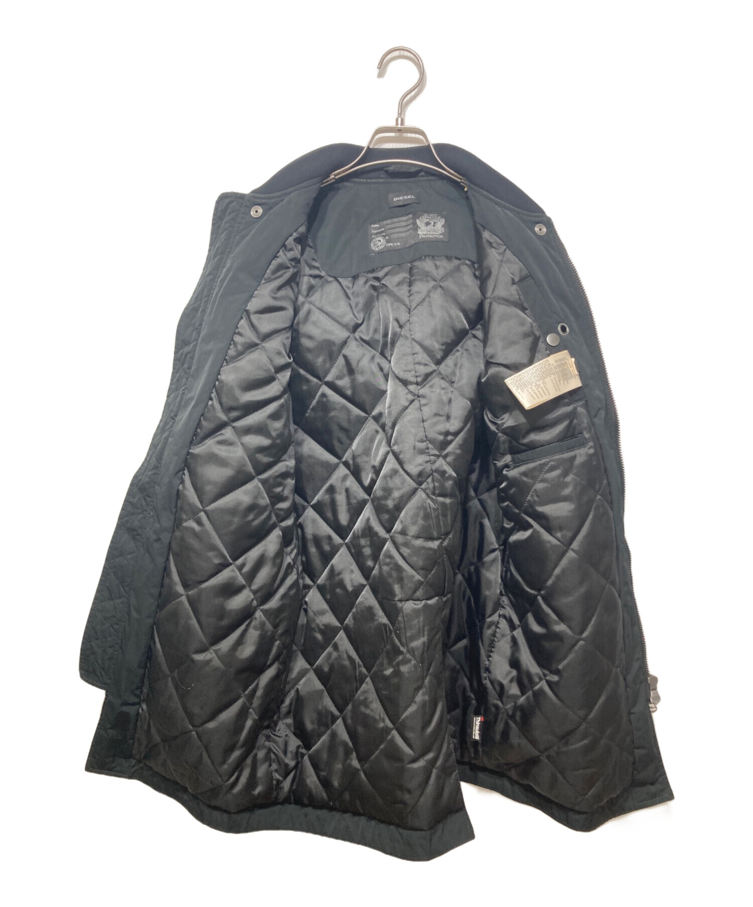 中古・古着通販】DIESEL (ディーゼル) ロングMA-1ジャケット ブラック 