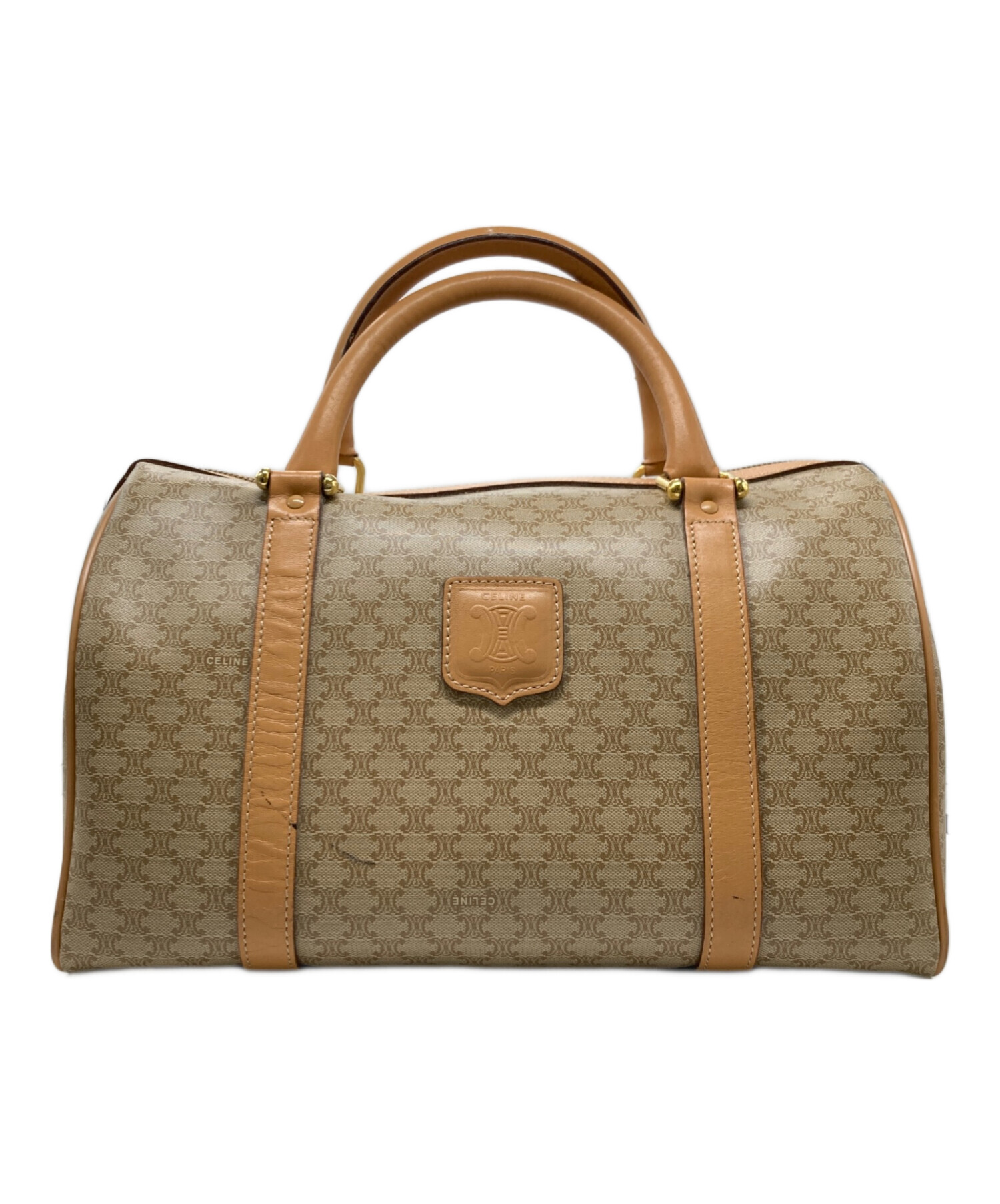 セリーヌ CELINE ミニボストンバッグ マカダム柄 トリオンフ ブラゾン