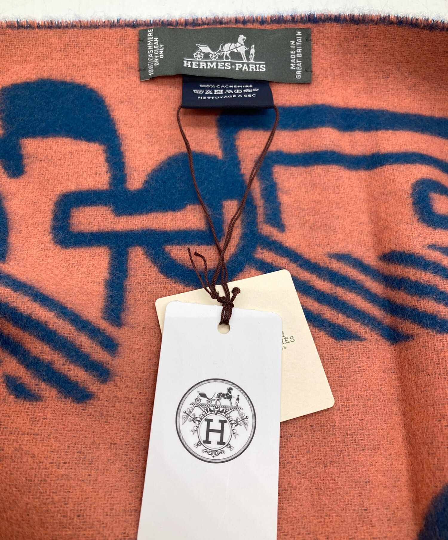 中古・古着通販】HERMES (エルメス) フリンジカシミヤマフラー