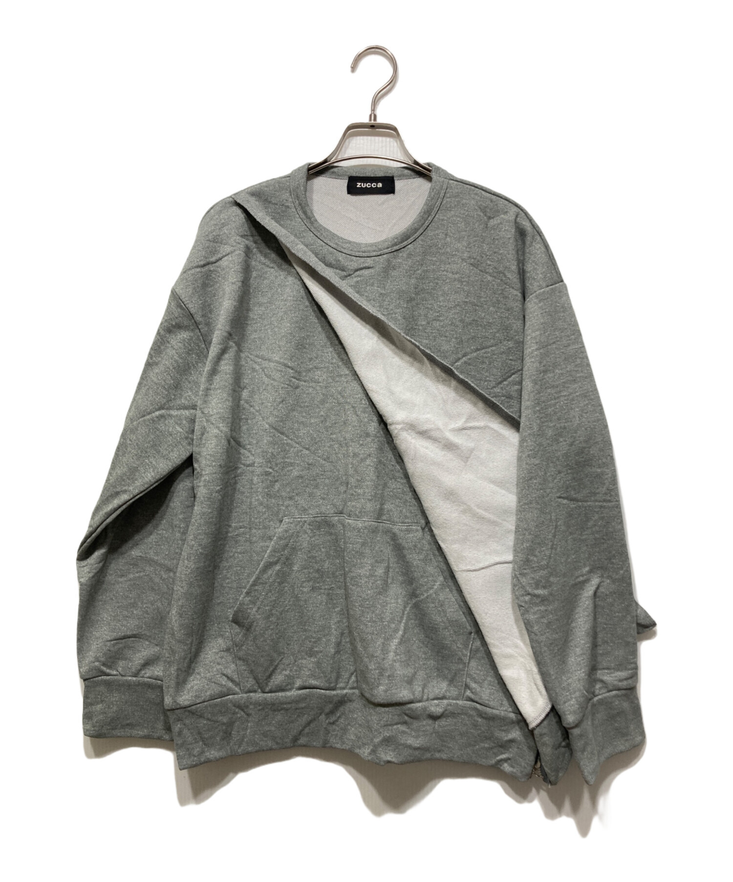 中古・古着通販】ZUCCA (ズッカ) 変形デザインスウェット グレー