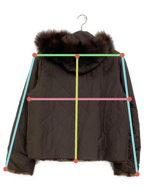 987 BALMAIN ファージャケット リバーシブル サイズ9 M シルク 茶 中古・古着通販】BALMAIN (バルマン) リバーシブルファージャケット