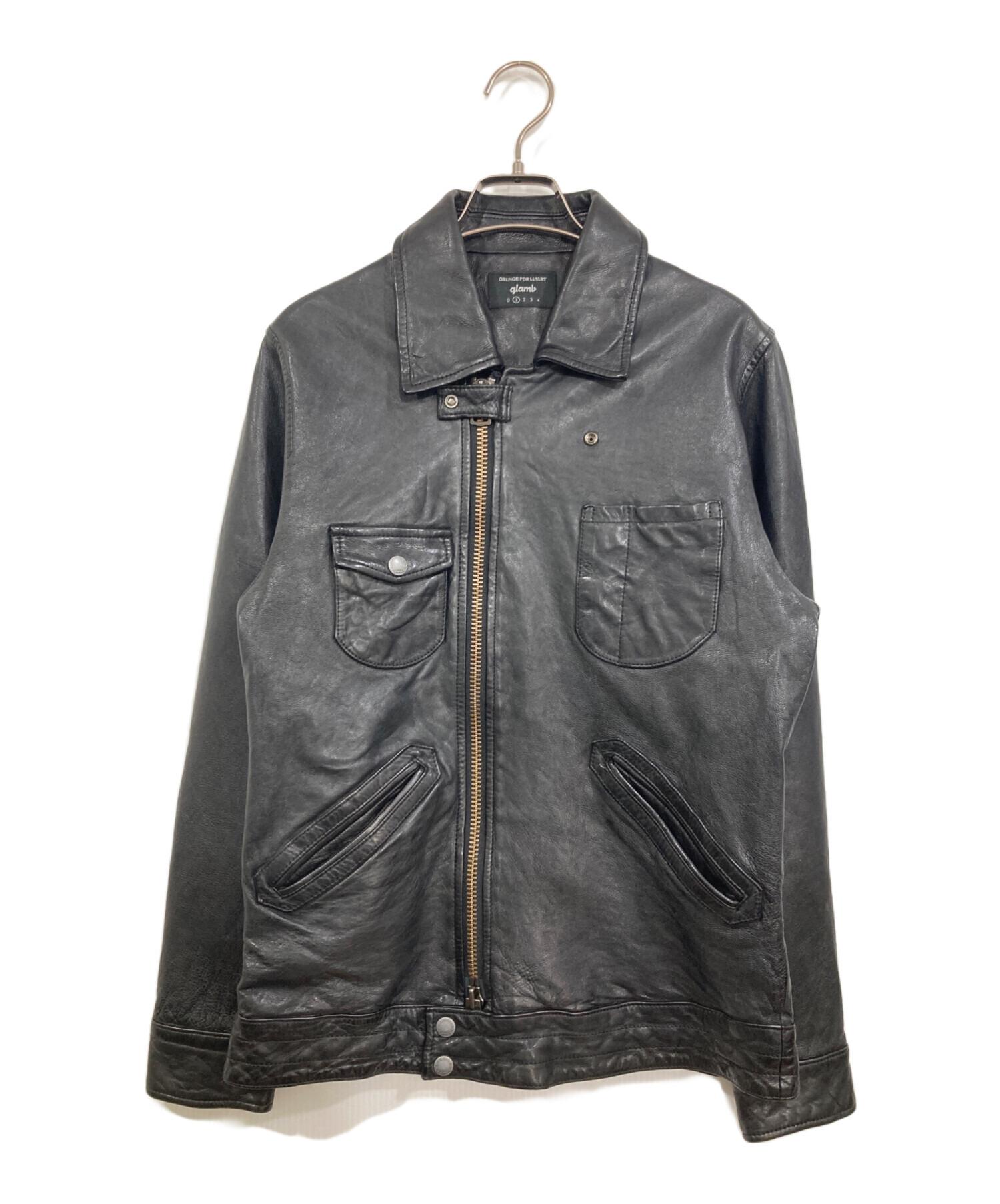 中古・古着通販】glamb (グラム) ブレインレザージャケット ブラック