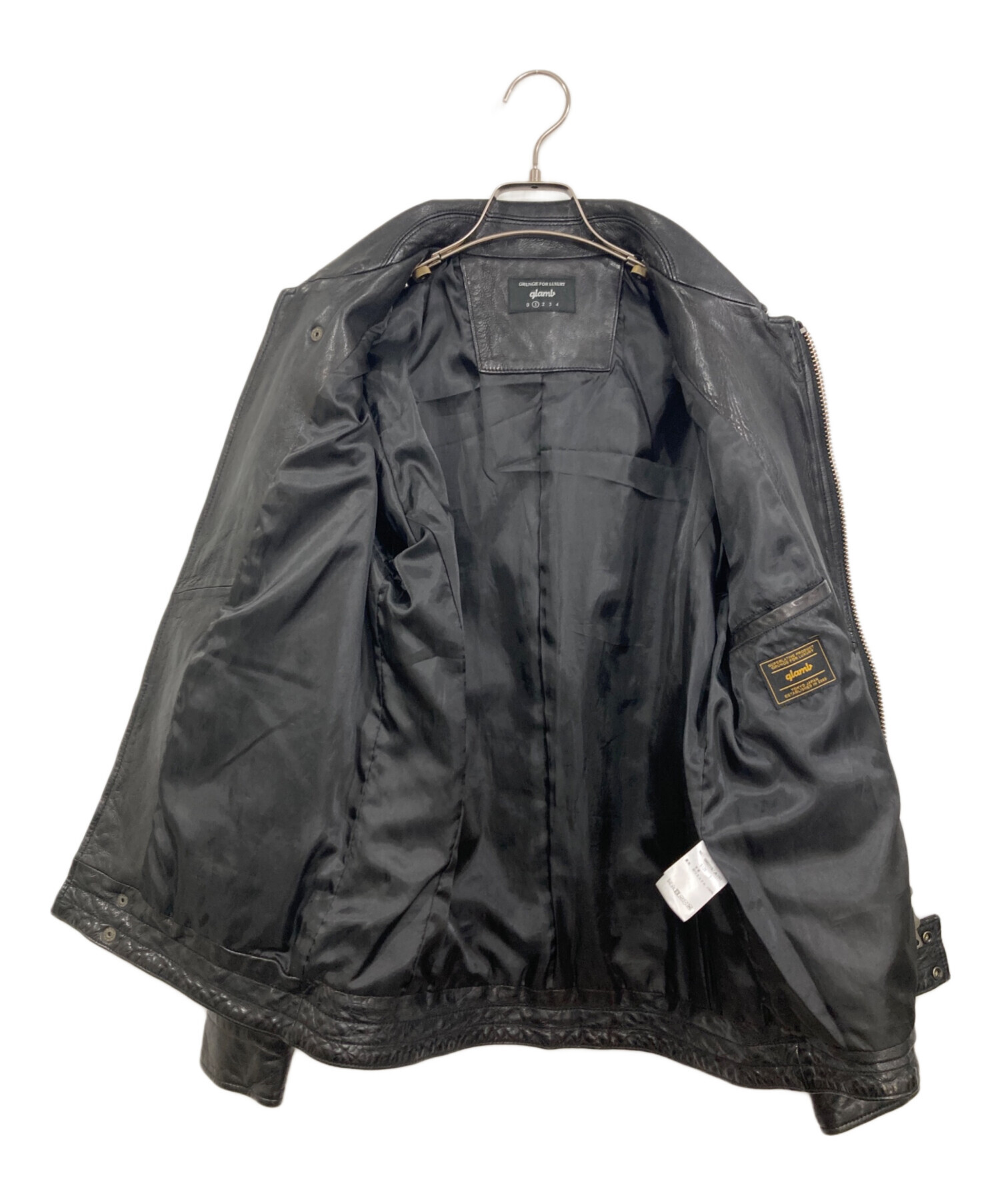 中古・古着通販】glamb (グラム) ブレインレザージャケット ブラック