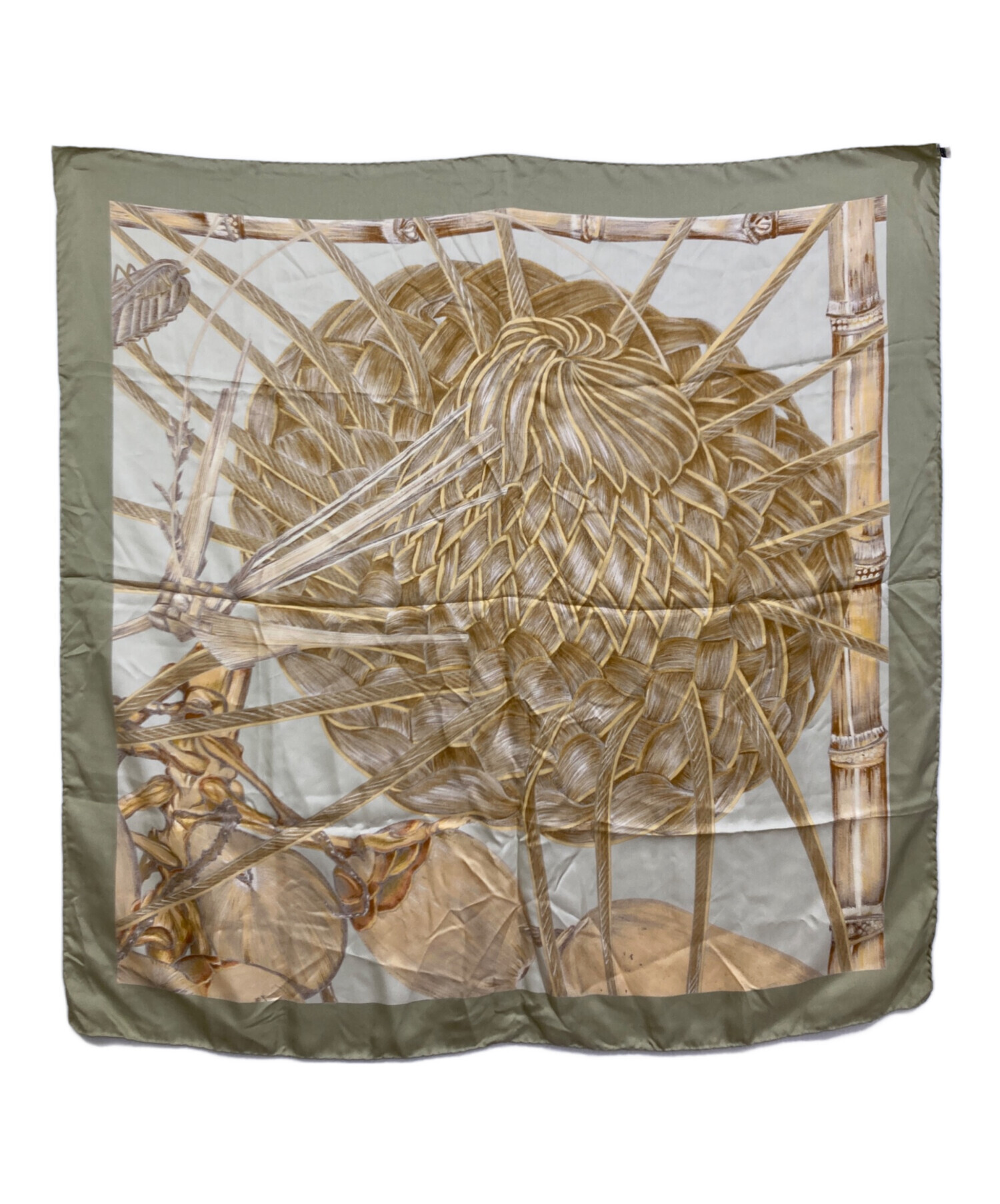 ☘️未使用に近い☘️　HERMES カレ90　聖なる大河　ベージュ 中古・古着通販】HERMES (エルメス) カレ90 ベージュ｜ブランド・古着