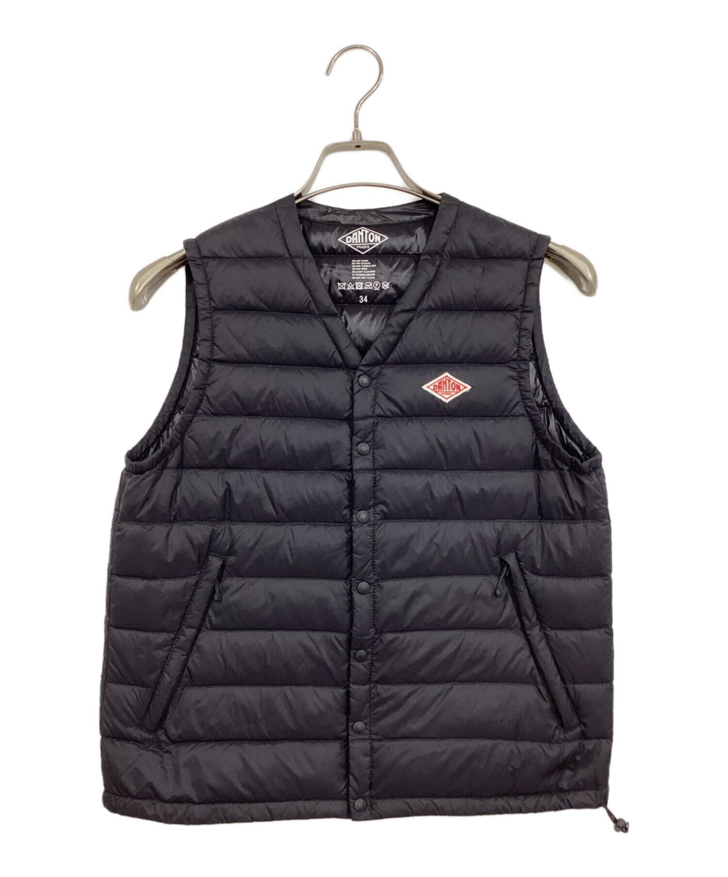 DANTON ブラック ダウンベスト ブラック DANTON ダウンベスト ブラック