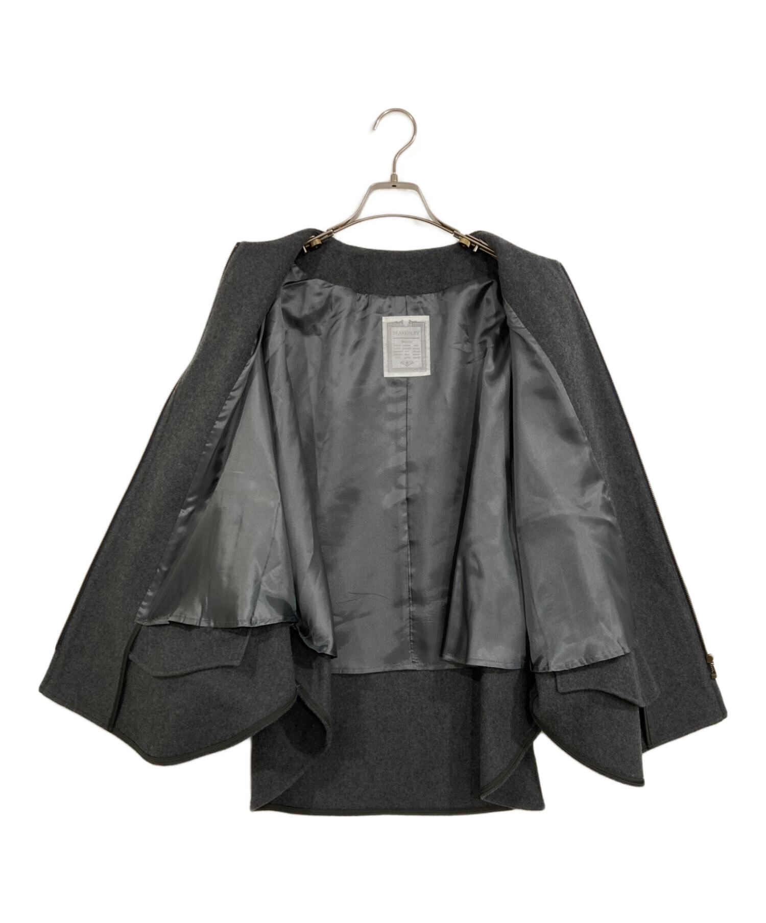 中古・古着通販】BEARDSLEY (ビアズリー) ウールポンチョコート グレー