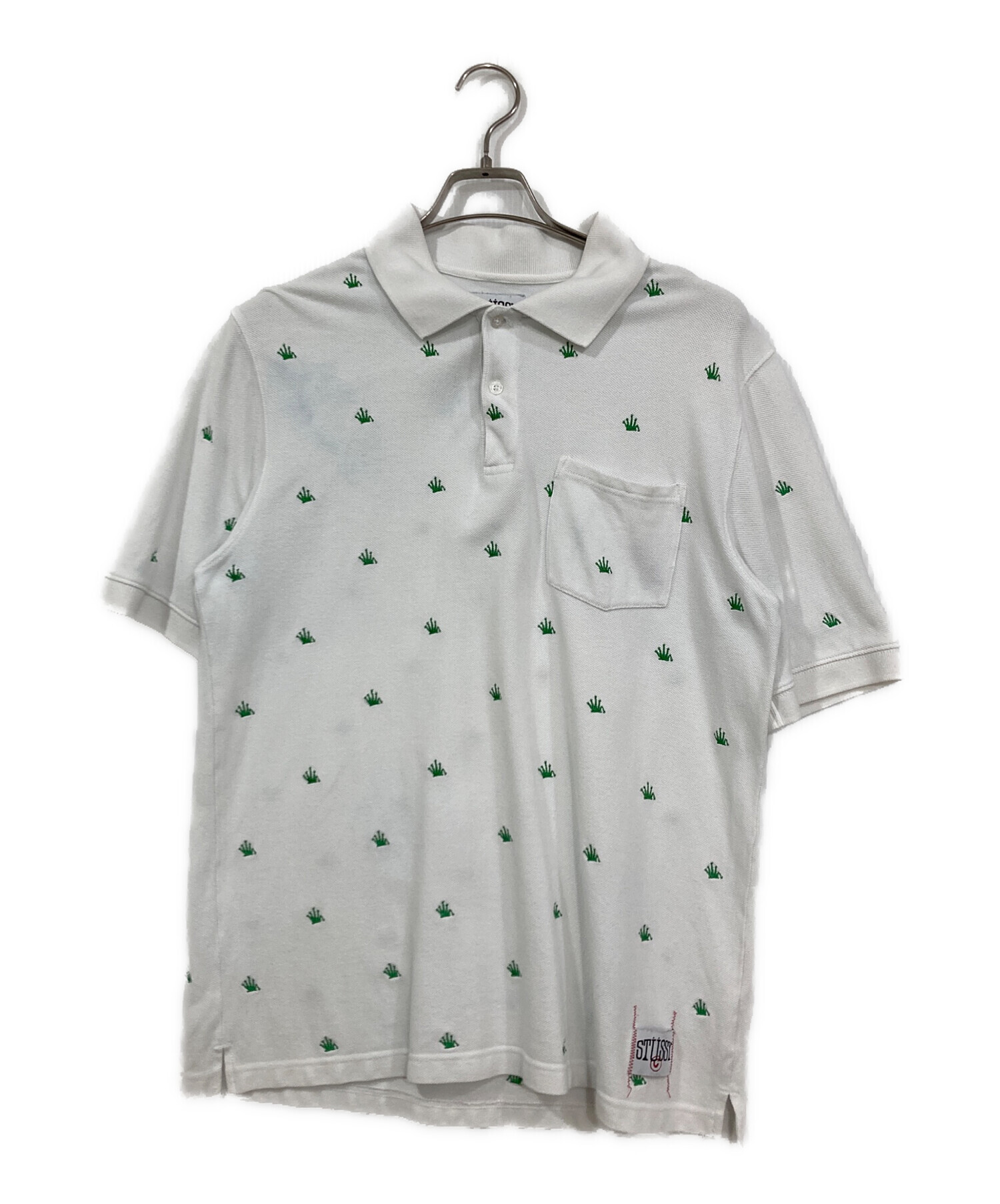 中古・古着通販】stussy (ステューシー) 王冠刺繍ポロシャツ ホワイト
